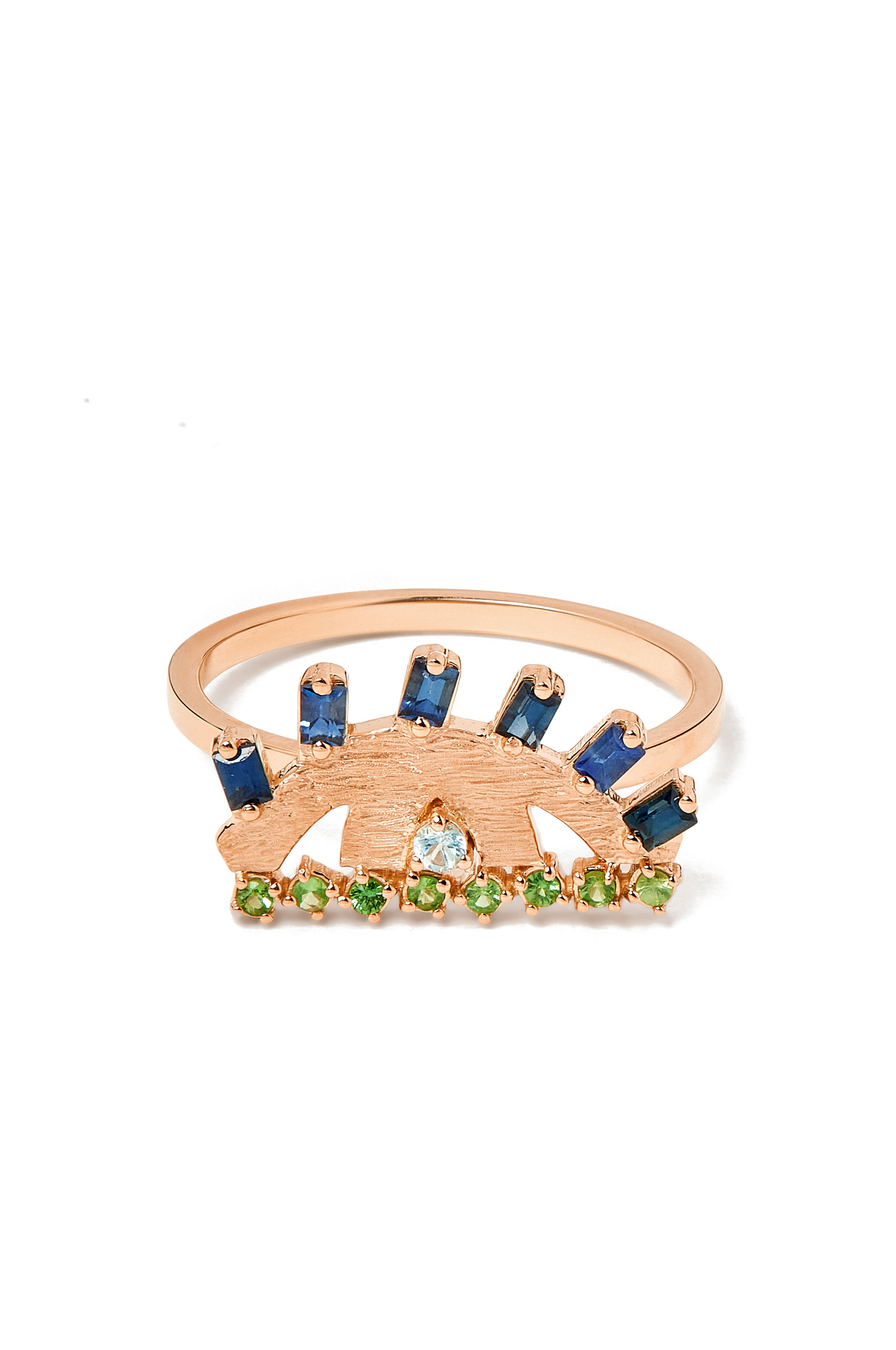 Ya Ein Ring, 18k Pink Gold & Topaz, Emerald, Sapphire