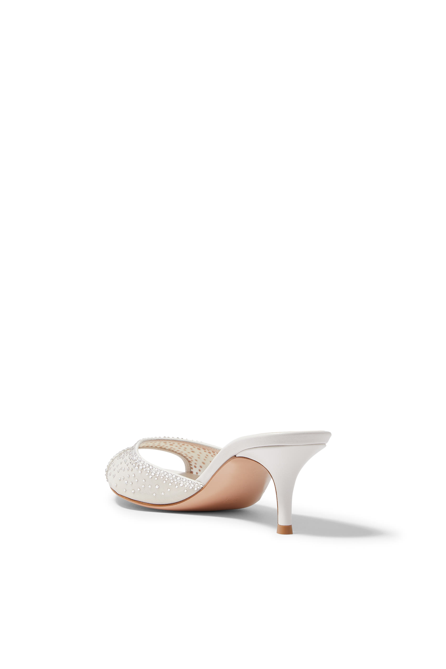 Rania 55 Suede Organza Embellished Mules