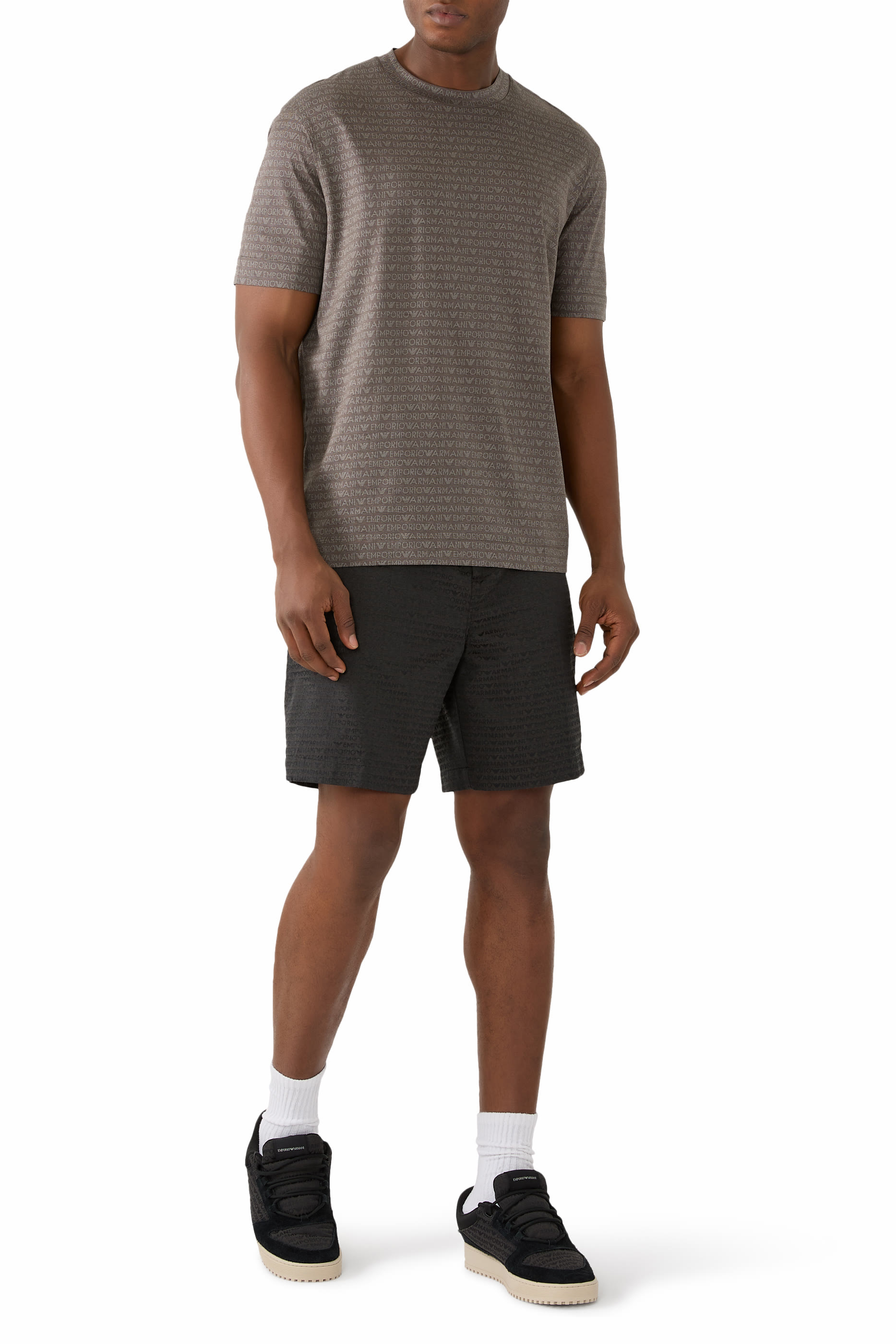 All-Over Jacquard Logo Bermunda Shorts