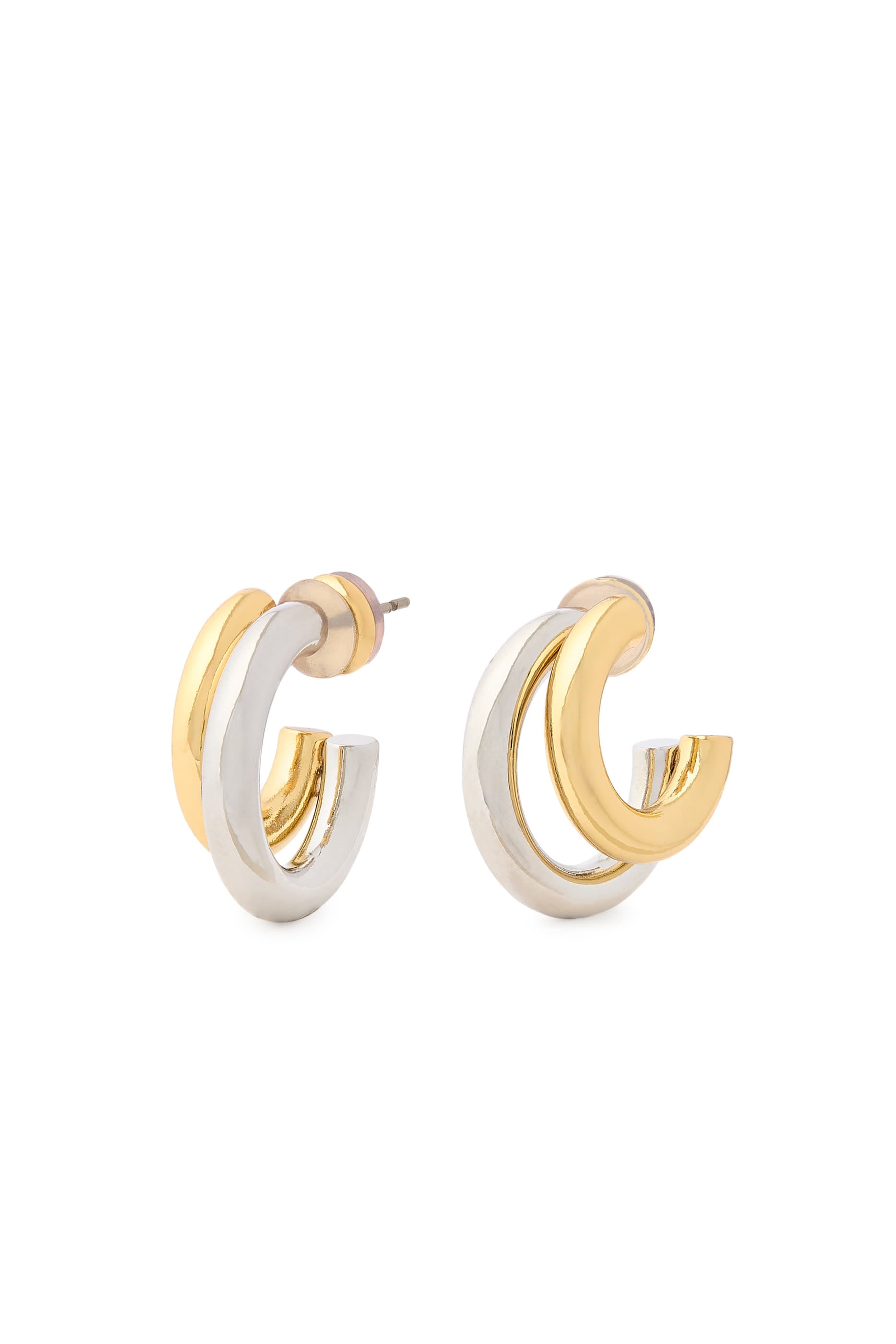 Two Toned Double Hoop Earrings