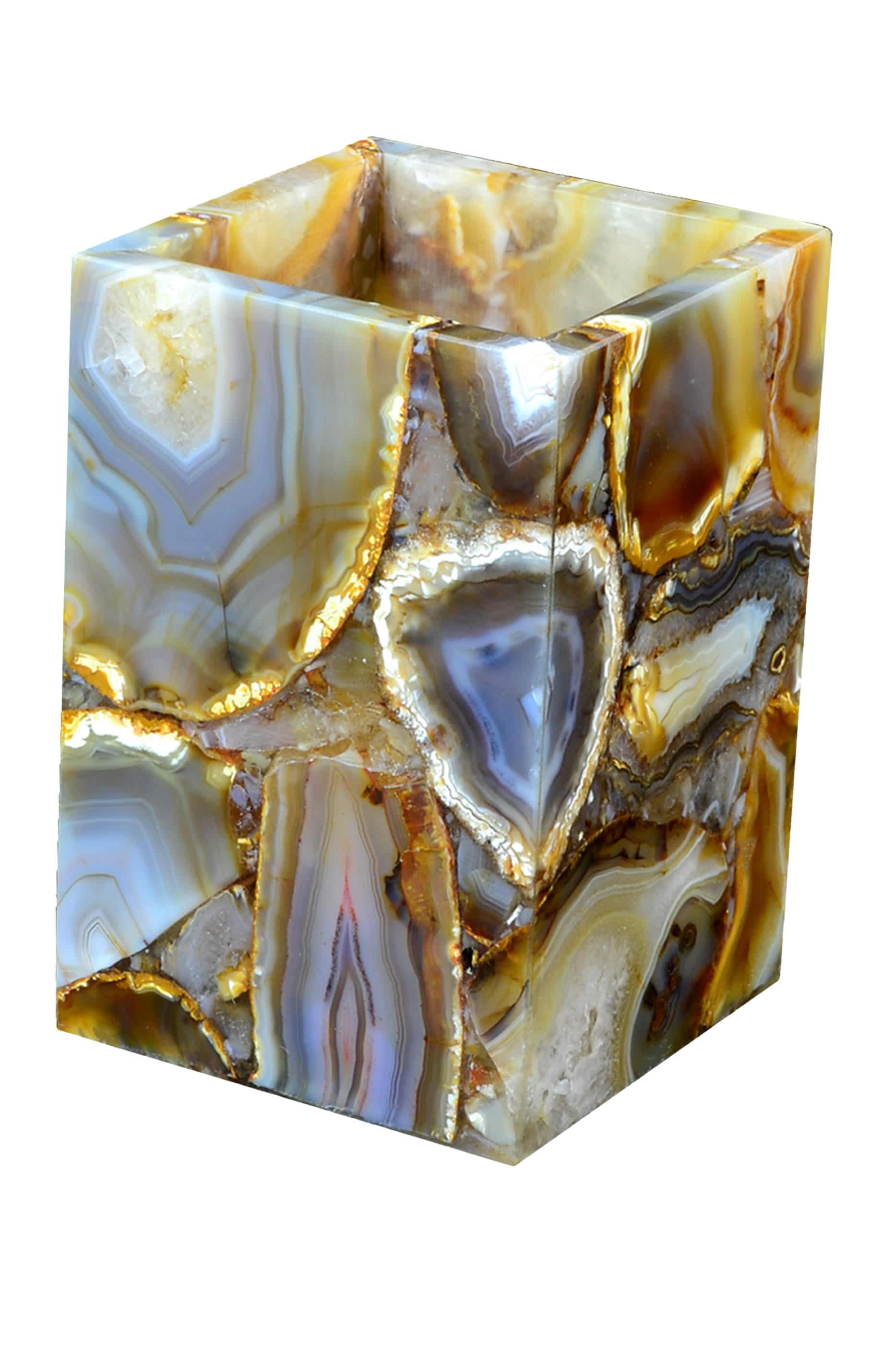 Semi Precious Agate Toothbrush Holder