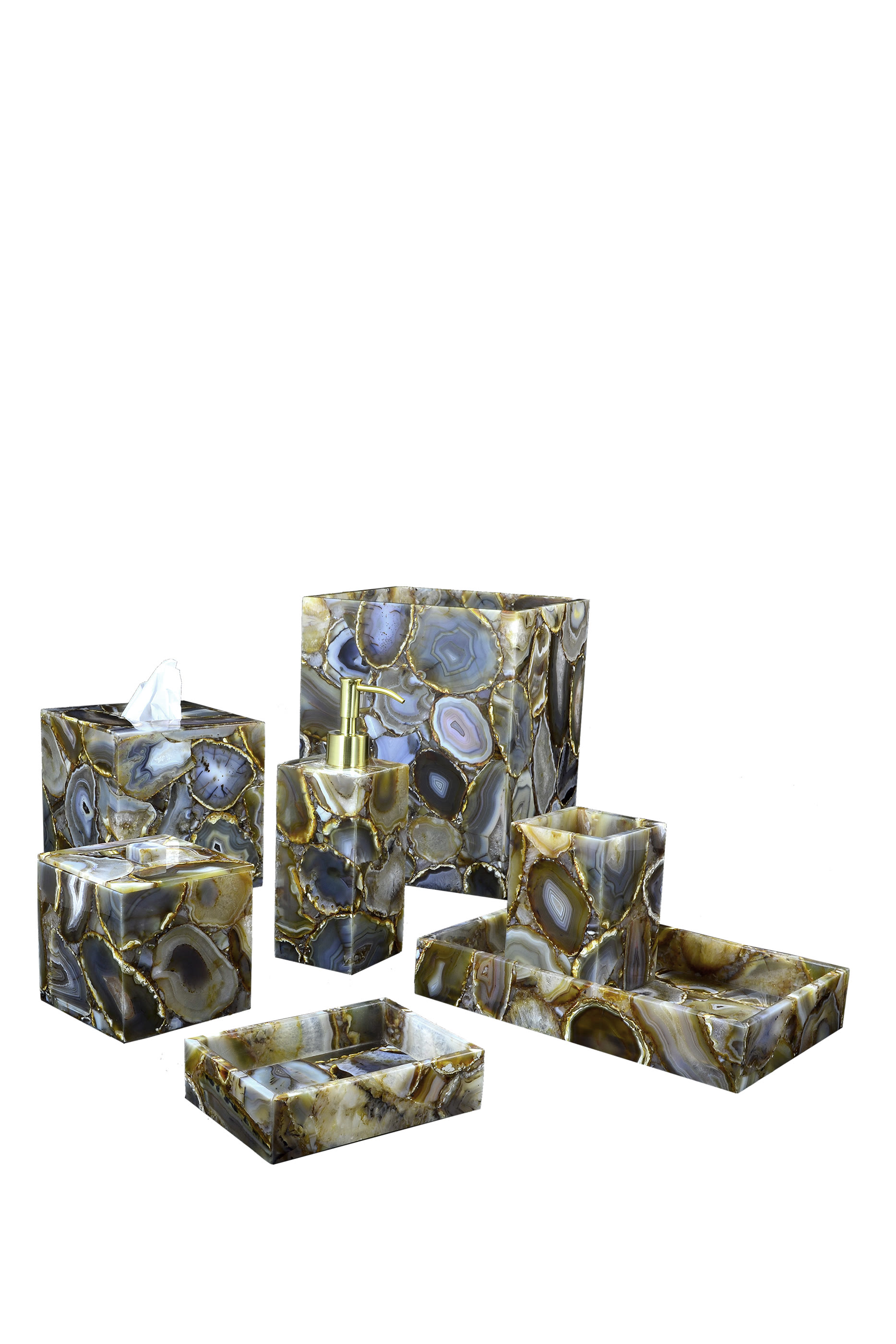 Semi Precious Agate Tissue Holder