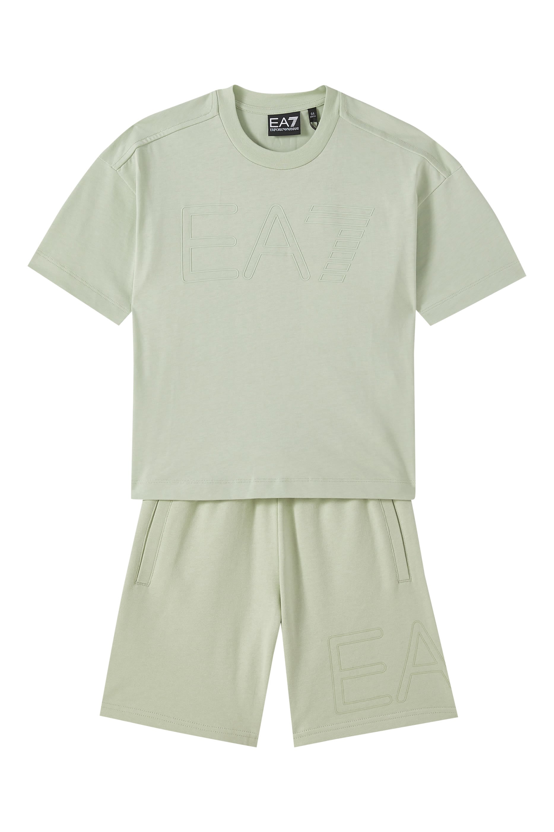 Kids EA7 Train Logo Series Shorts