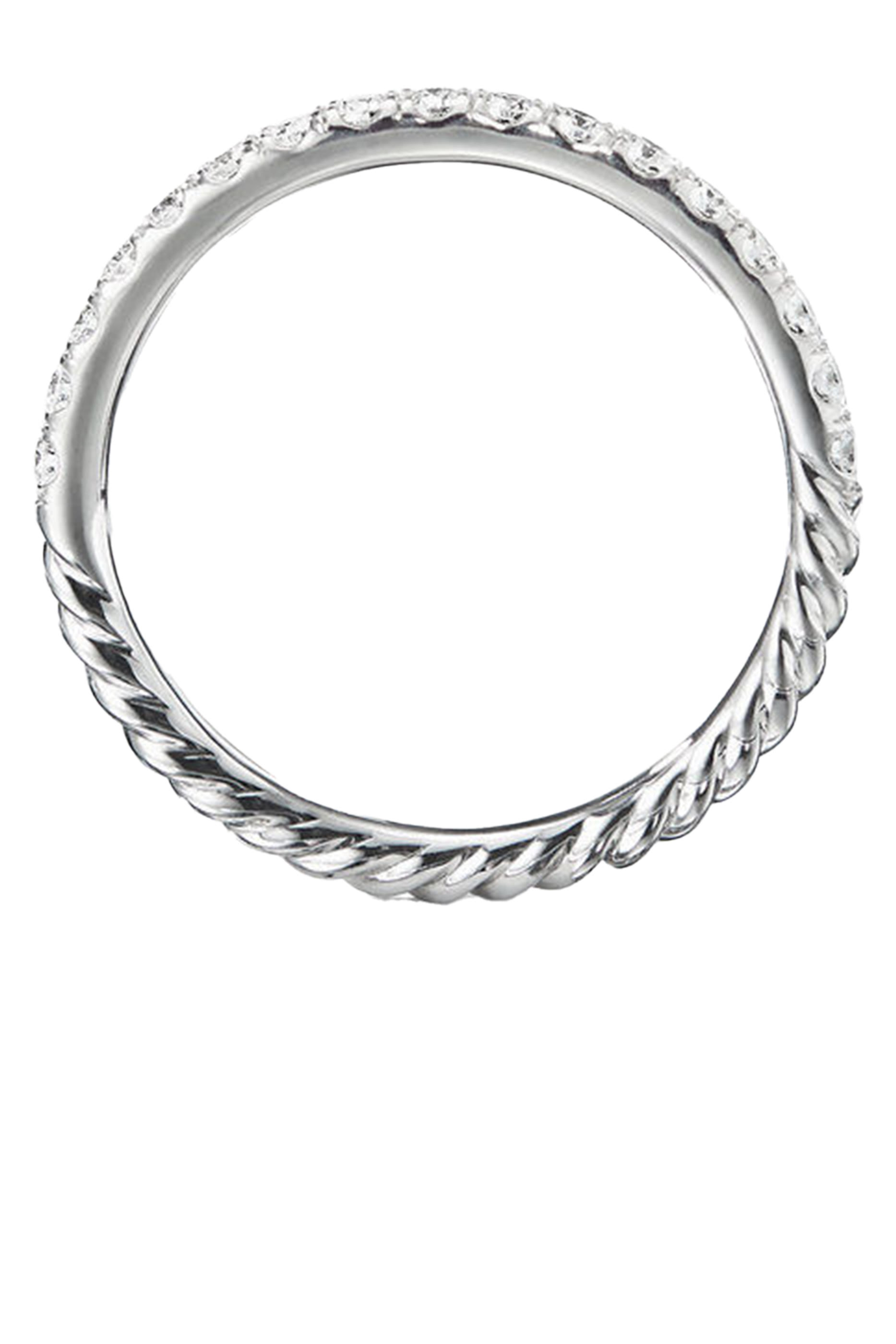 Cable Collectibles Stack Ring, 18k White Gold & Diamonds