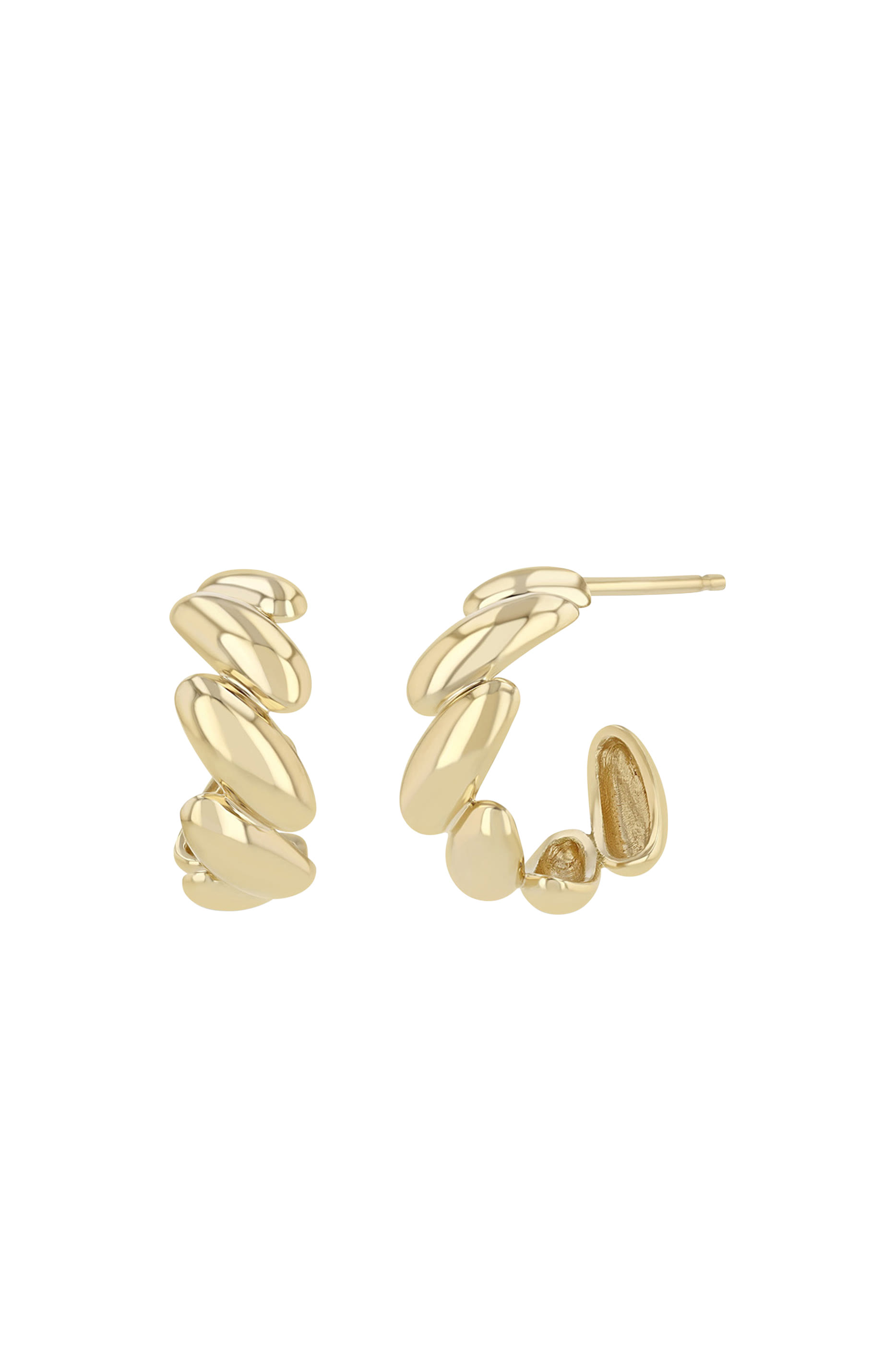 Gold San Marco Huggie Hoops, 14K Yellow Gold