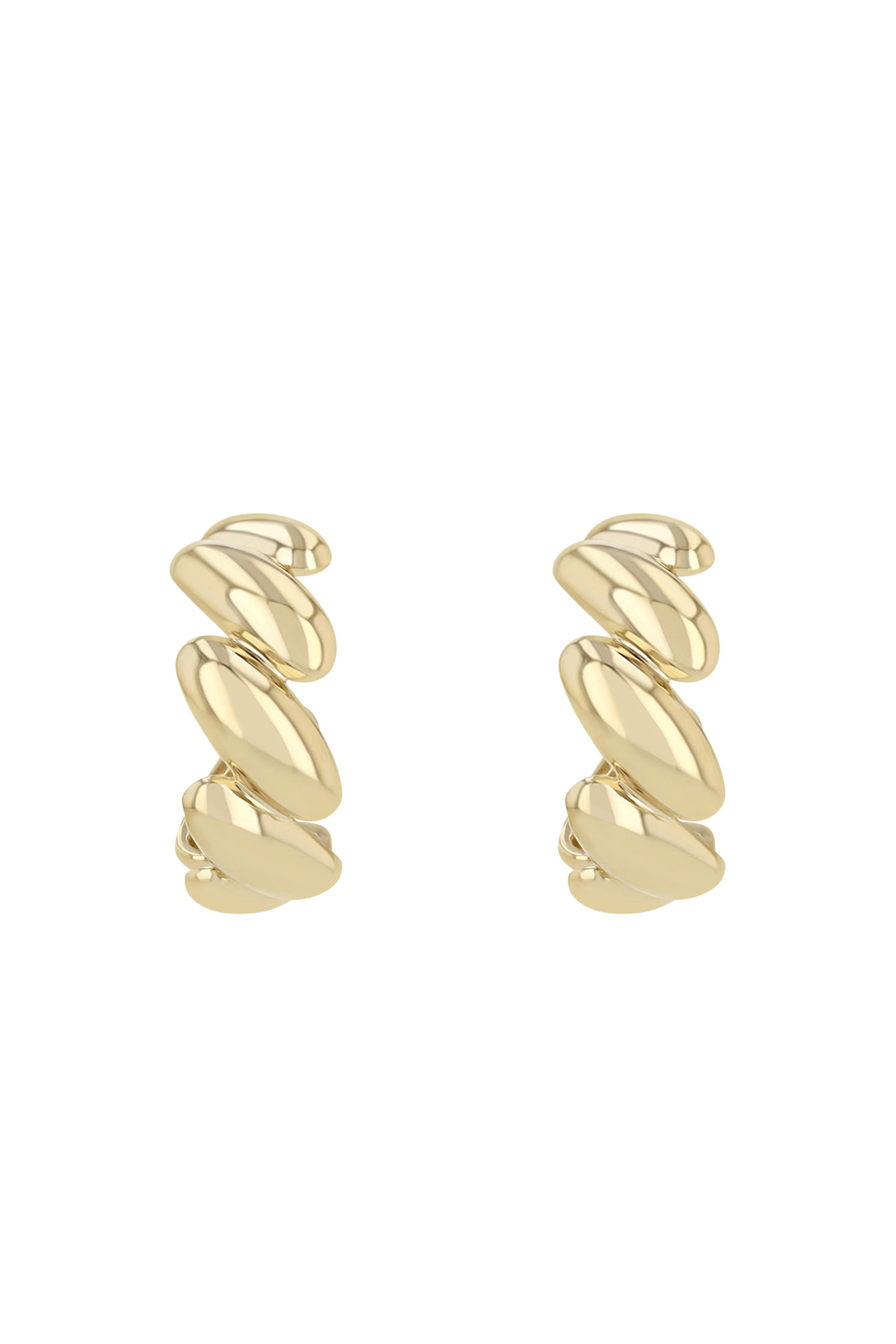 Gold San Marco Huggie Hoops, 14K Yellow Gold