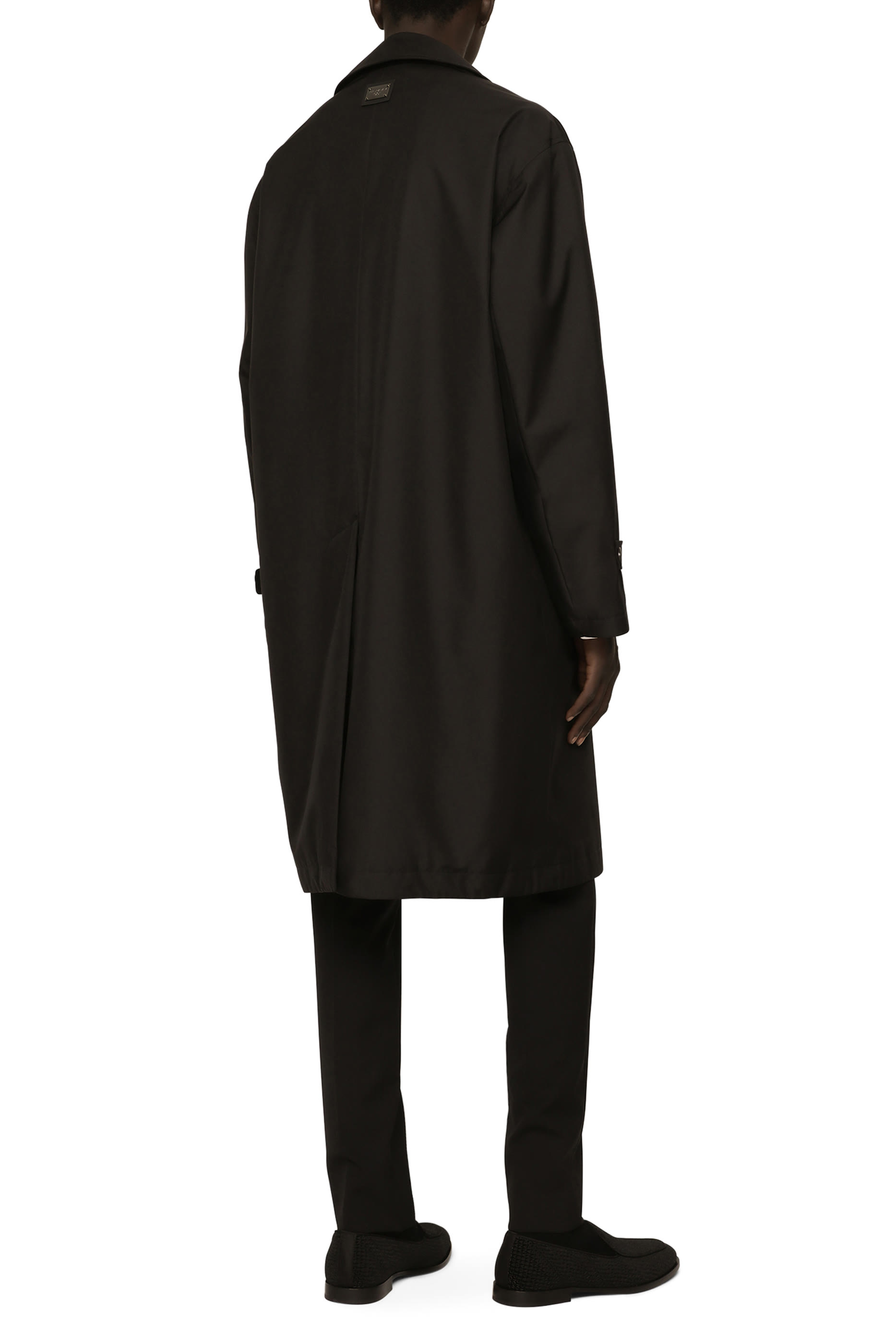 Nylon Trench Coat with Logo Tag
