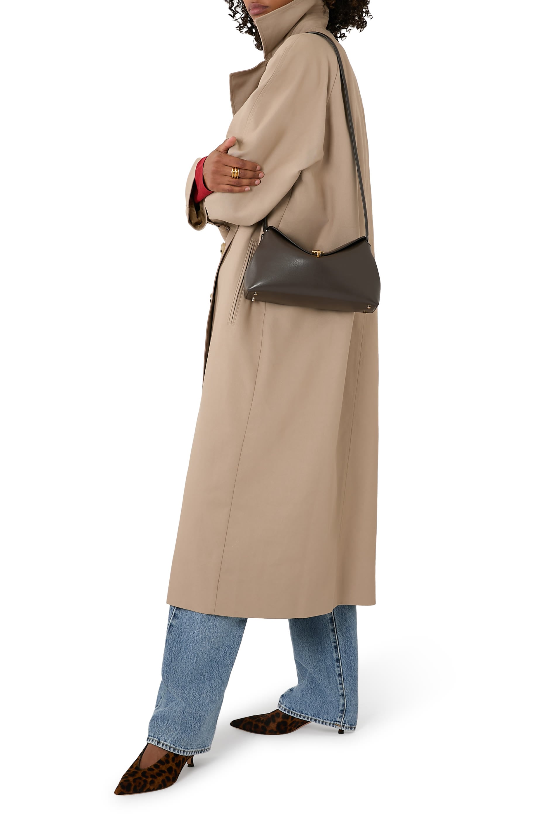  T-Lock Leather Clutch 