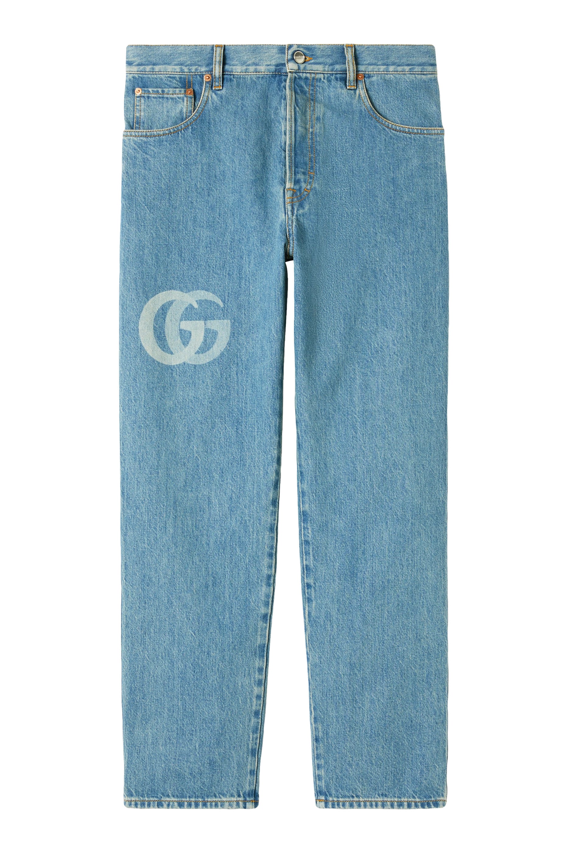 Lasered Double G Denim Pants