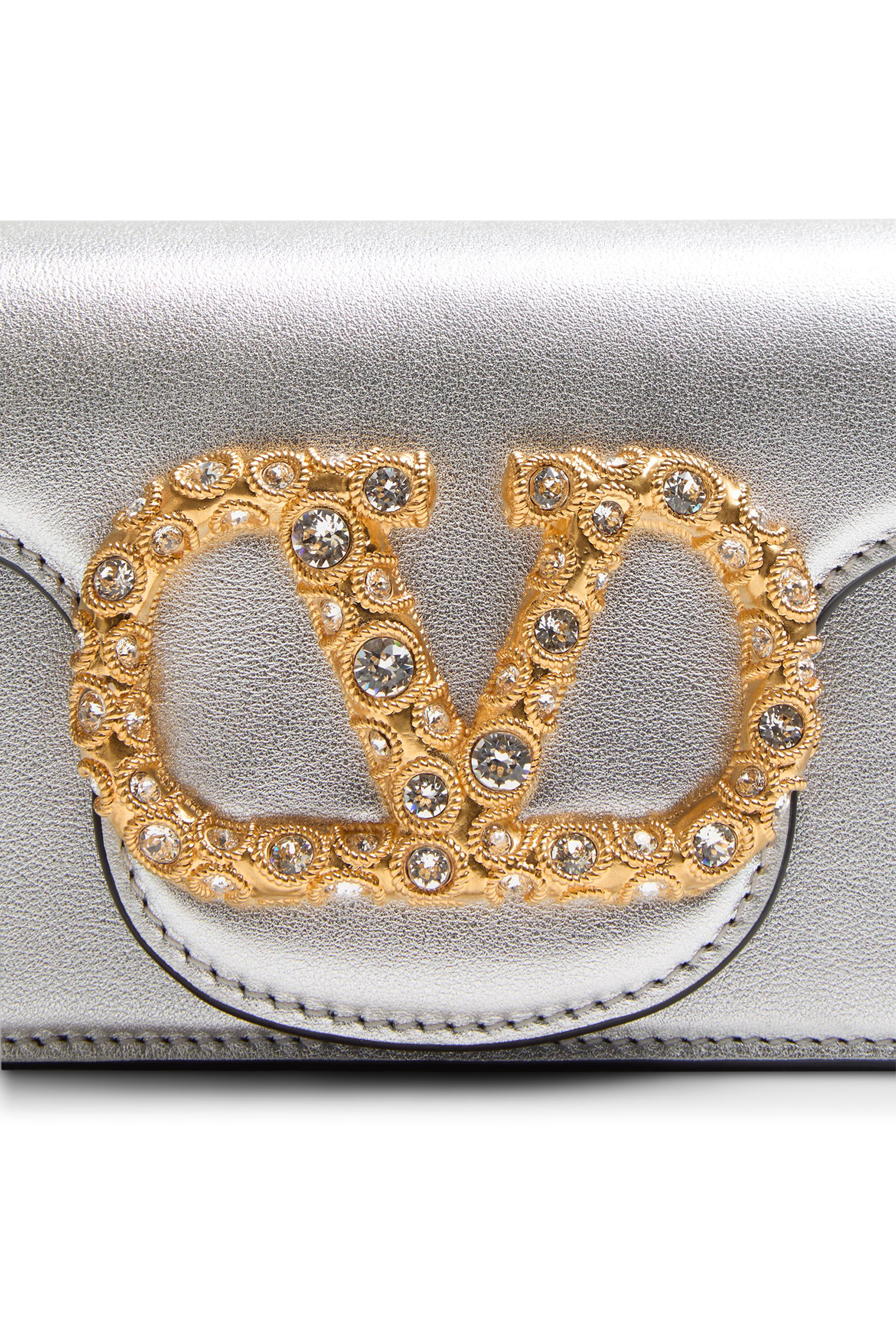 Locò Small Shoulder Bag in Laminated Calfskin with Jewel Logo