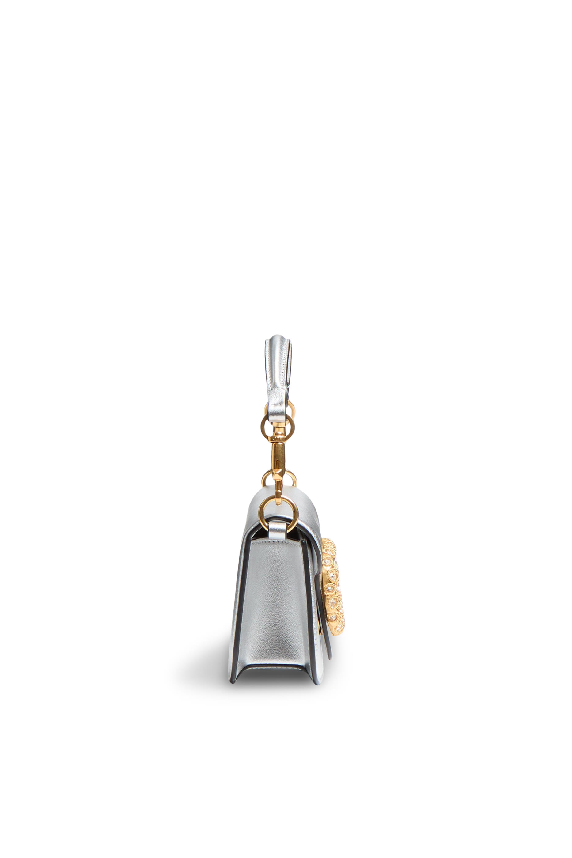 Locò Small Shoulder Bag in Laminated Calfskin with Jewel Logo