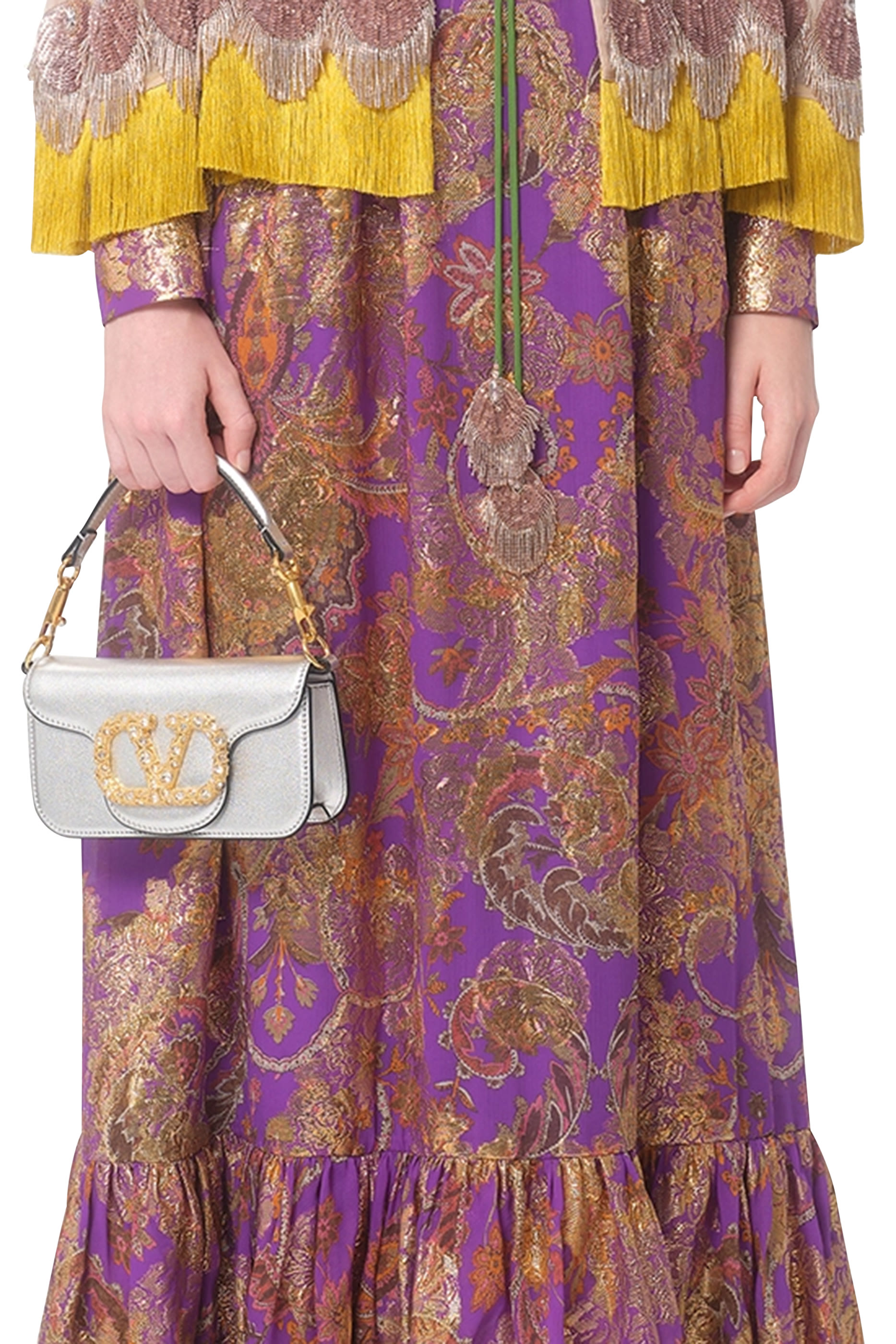 Locò Small Shoulder Bag in Laminated Calfskin with Jewel Logo
