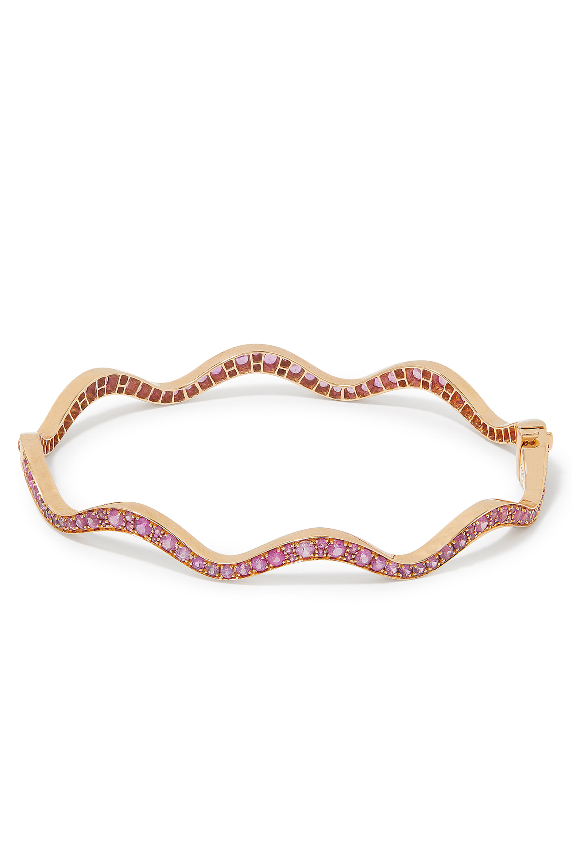 Wave 2.0 Bangle, 18k Rose Gold & Sapphires
