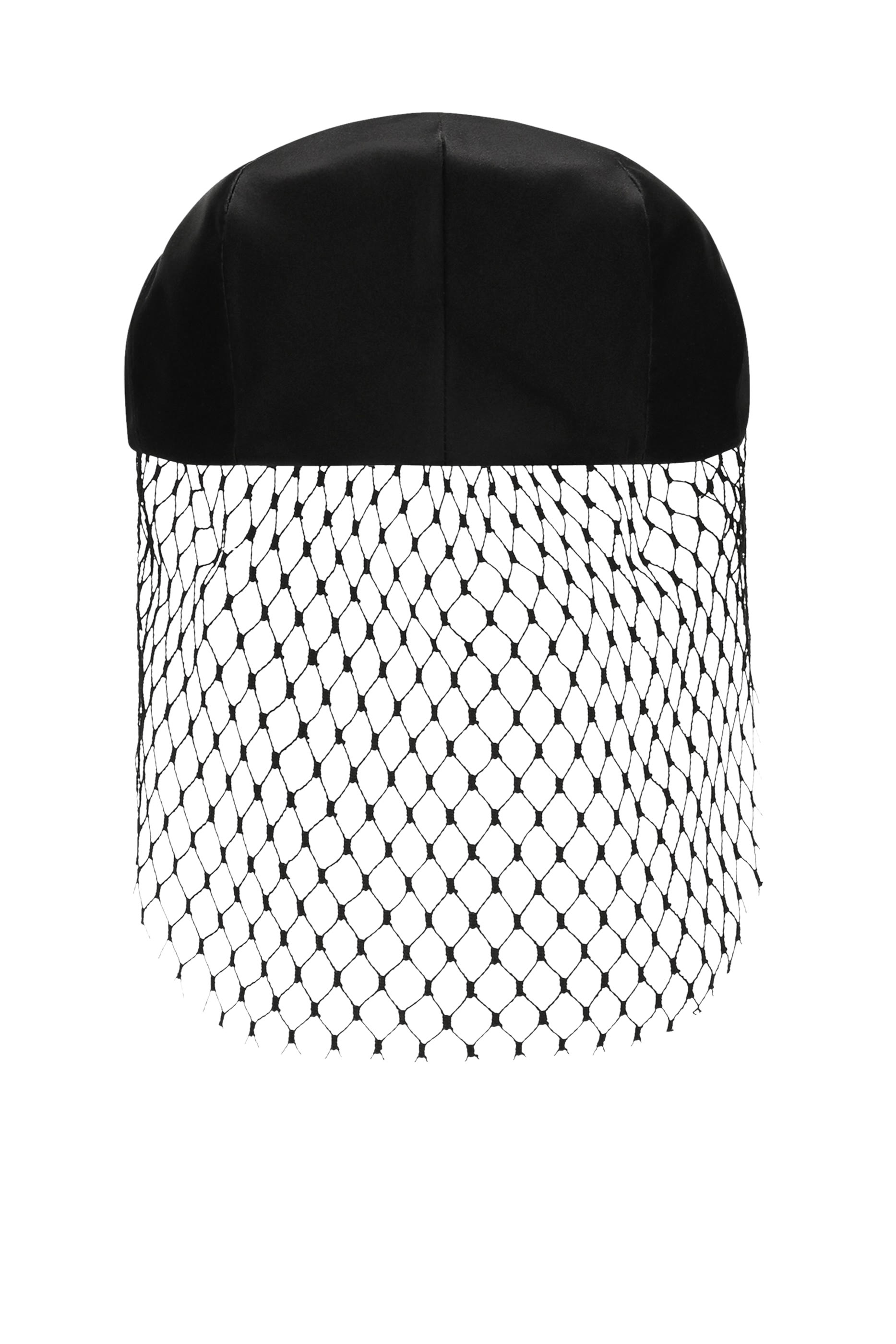 Silk Satin Flat Cap with Veil