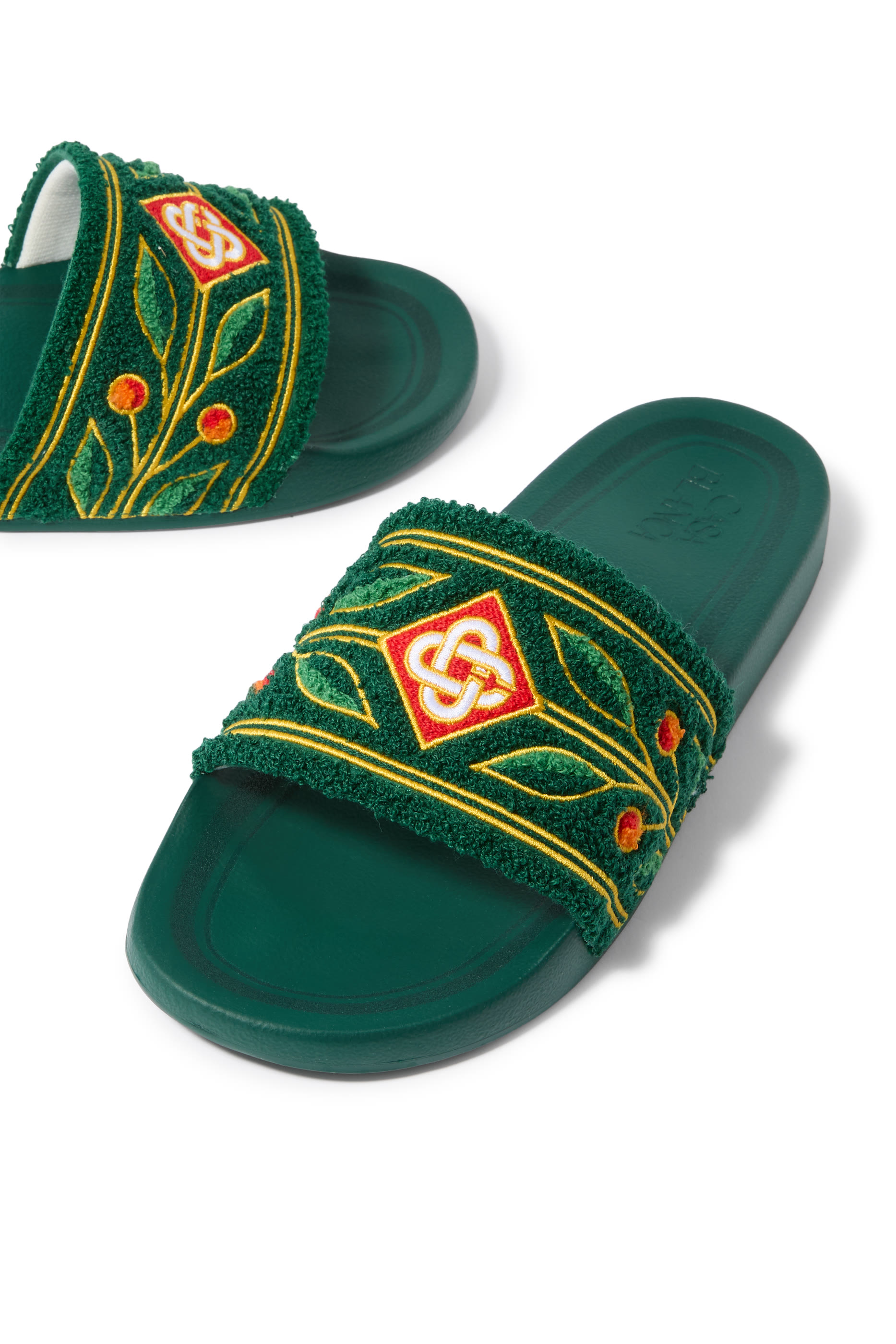 Embroidered Terry Sliders