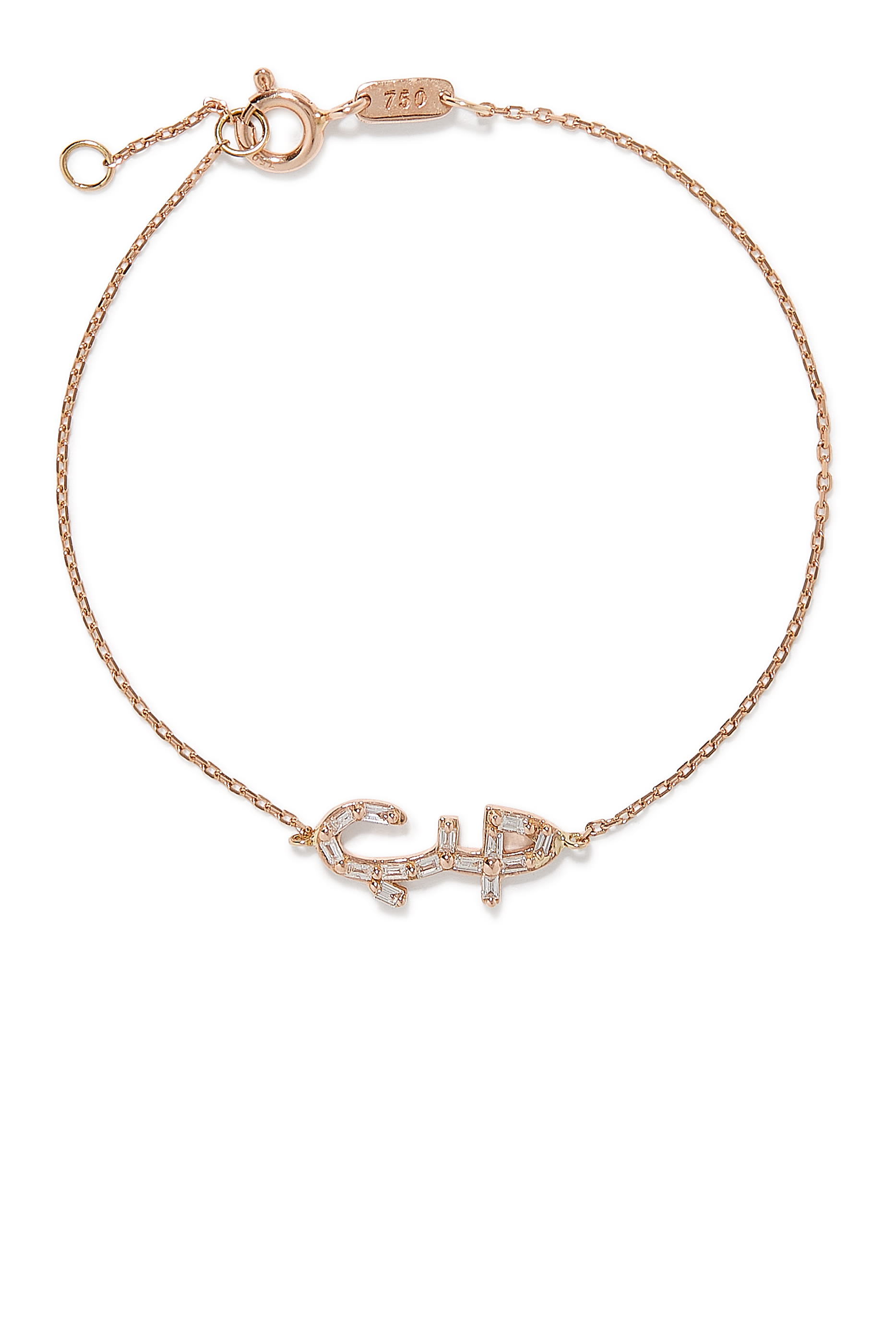سوار حب هوب مرصع بماس، ذهب وردي عيار 18