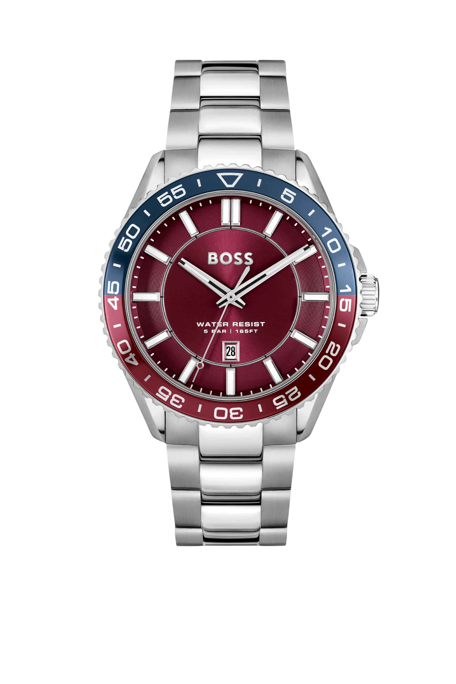 Stainless Watch with Rotating Bezel