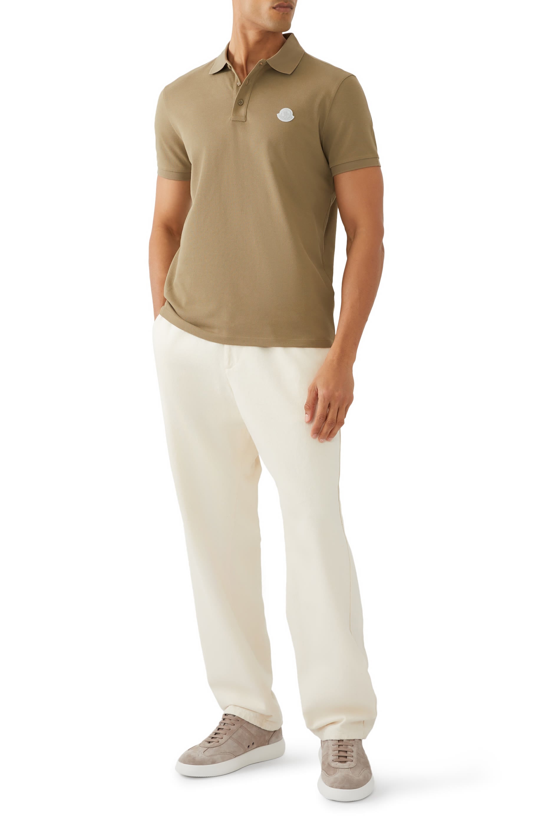 Logo Patch Cotton Piquet Polo Shirt