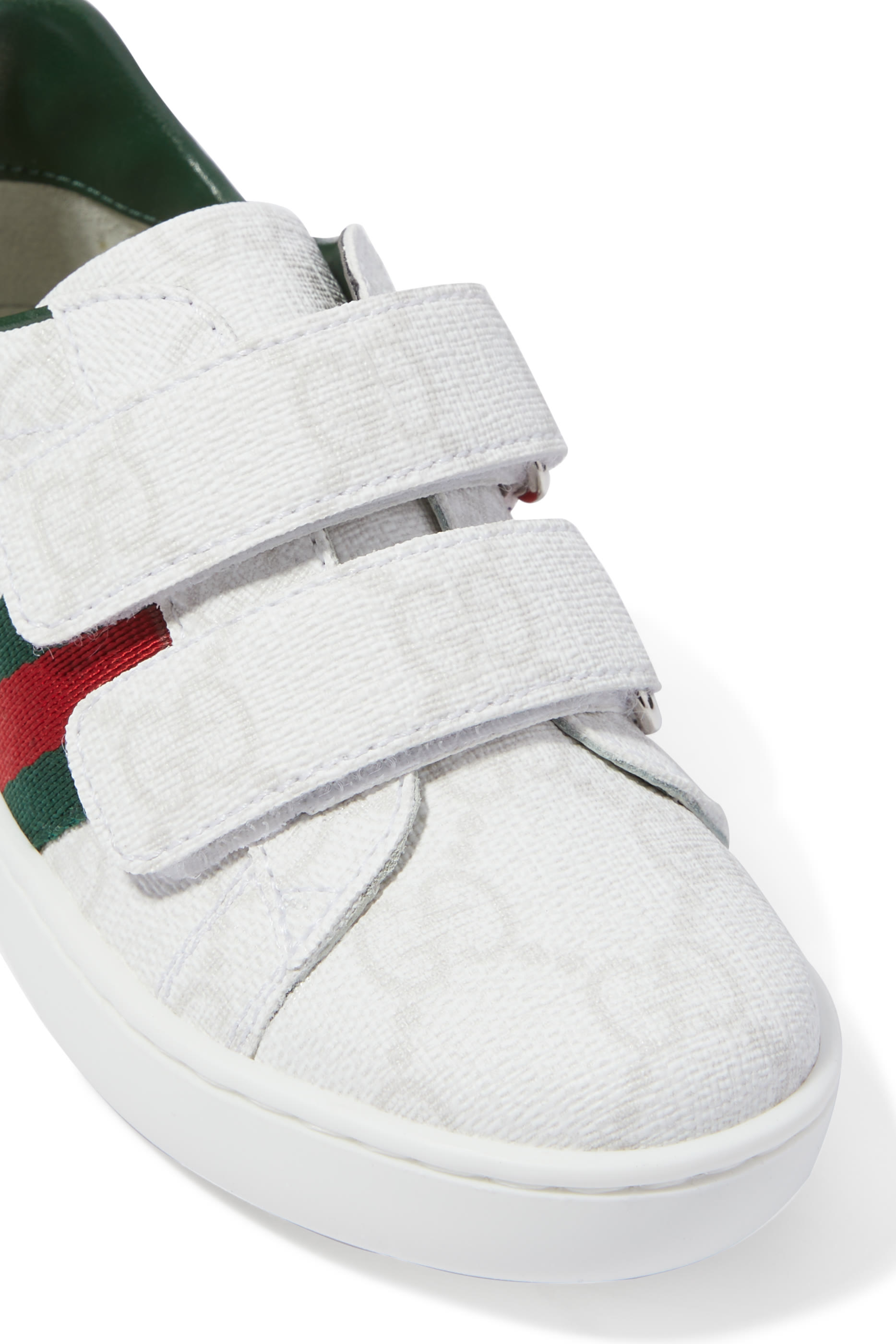 Kids Web-Detail Leather Sneakers