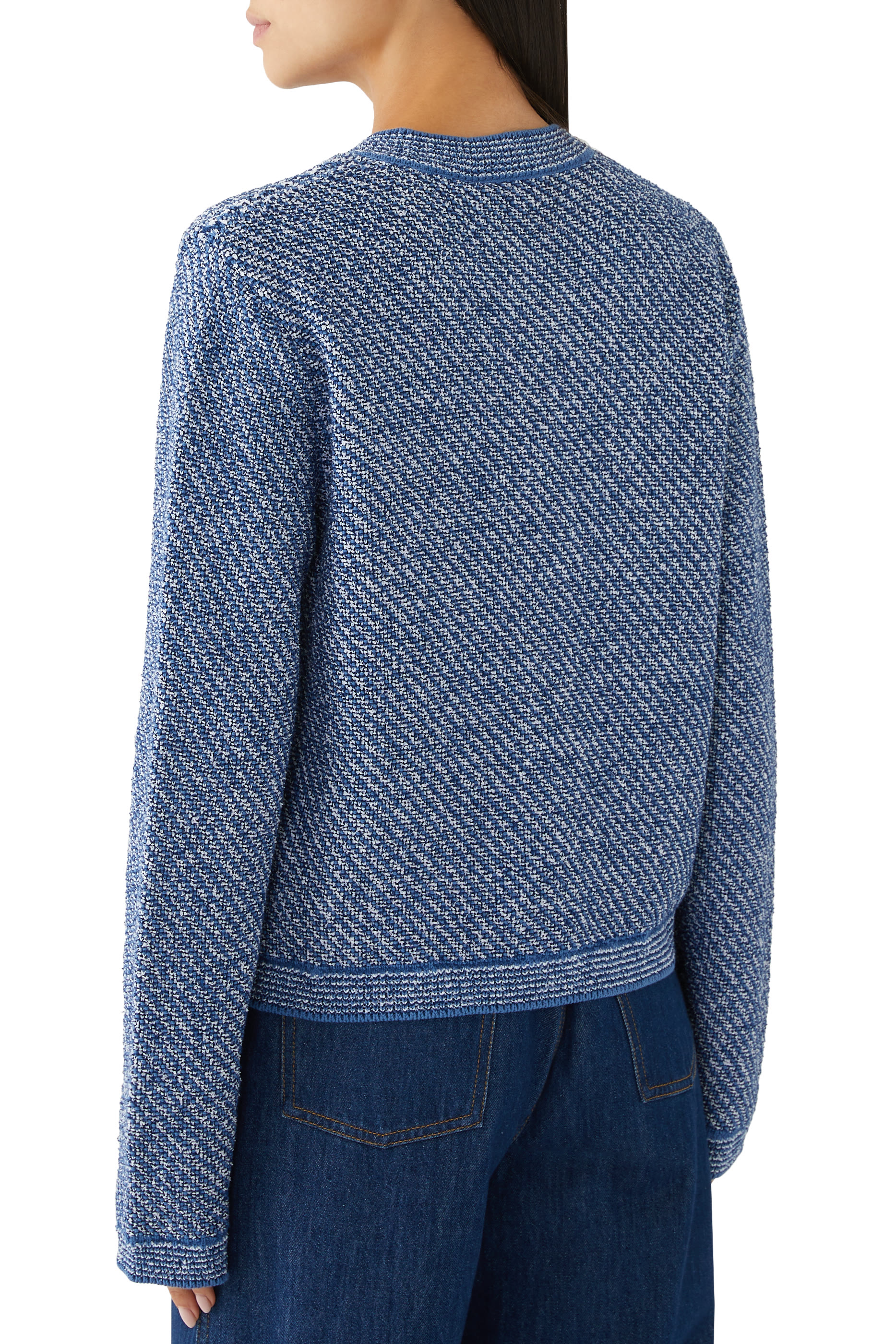 Fine Cotton Crewneck Cardigan