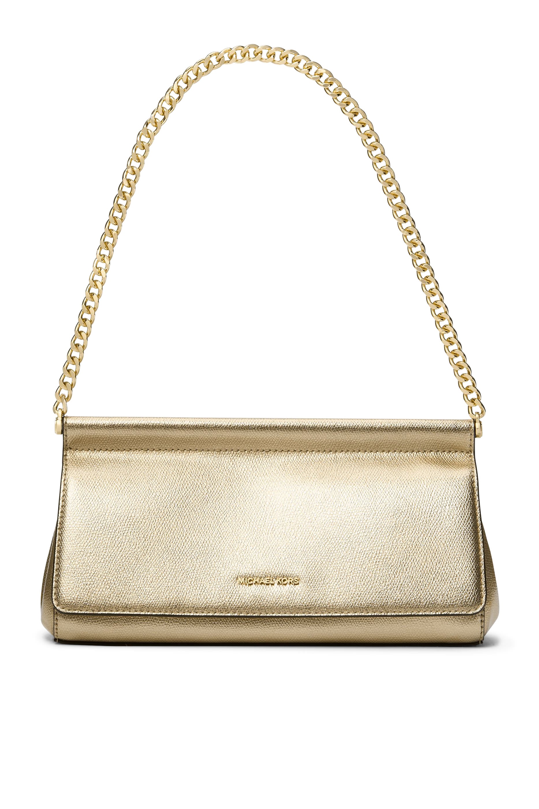 Carmine Medium Metallic Pebbled Leather Pochette