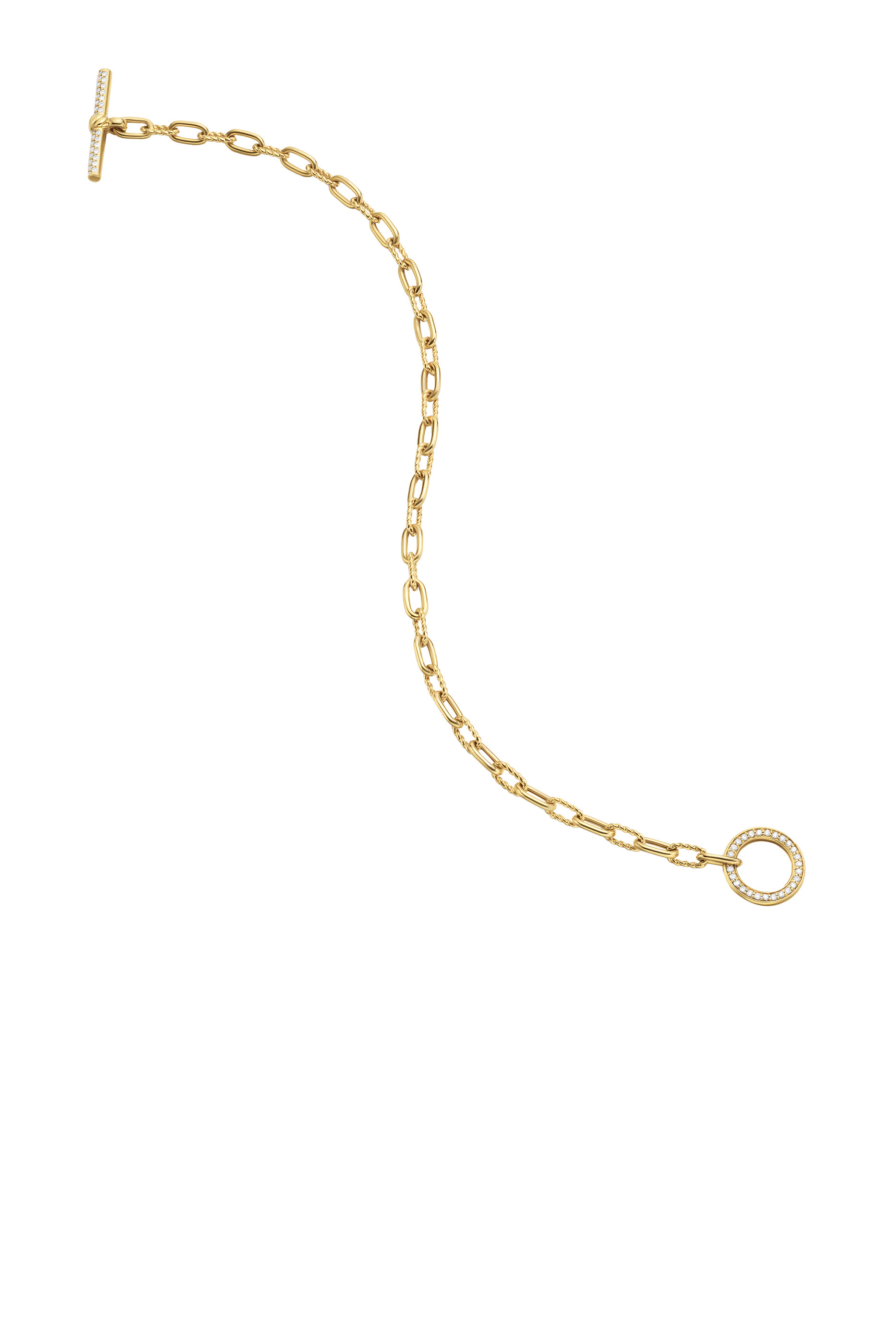 DY Madison® Pavé Toggle Chain Bracelet, 18k Yellow Gold & Diamonds