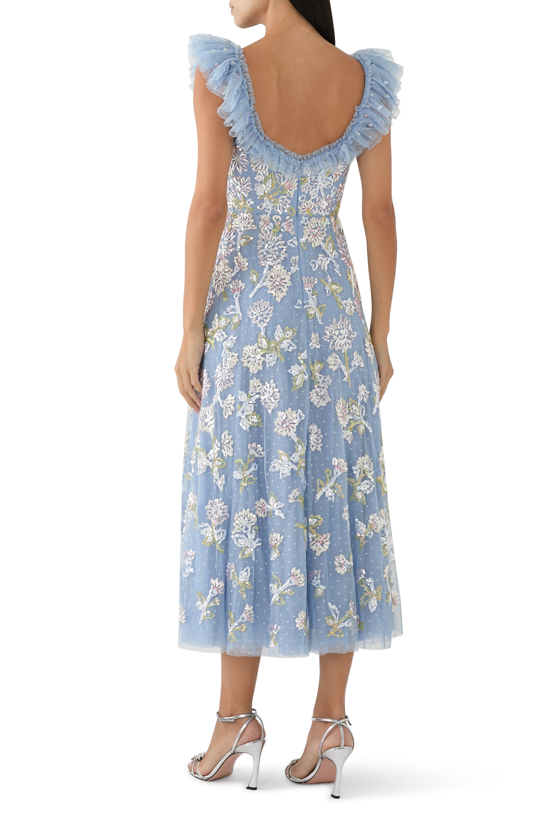  Sequin Dandelion Ruffle Ballerina Dress