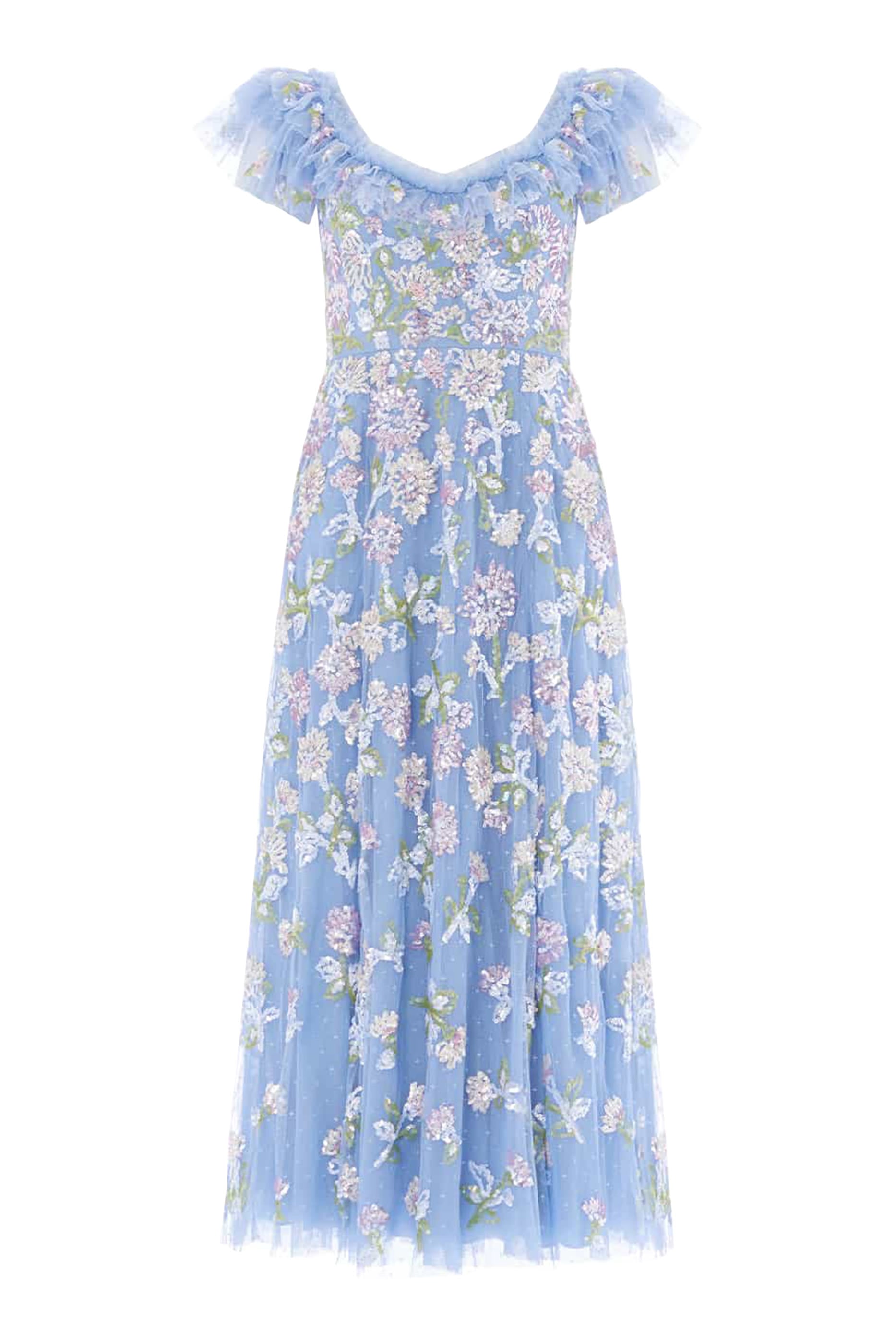  Sequin Dandelion Ruffle Ballerina Dress
