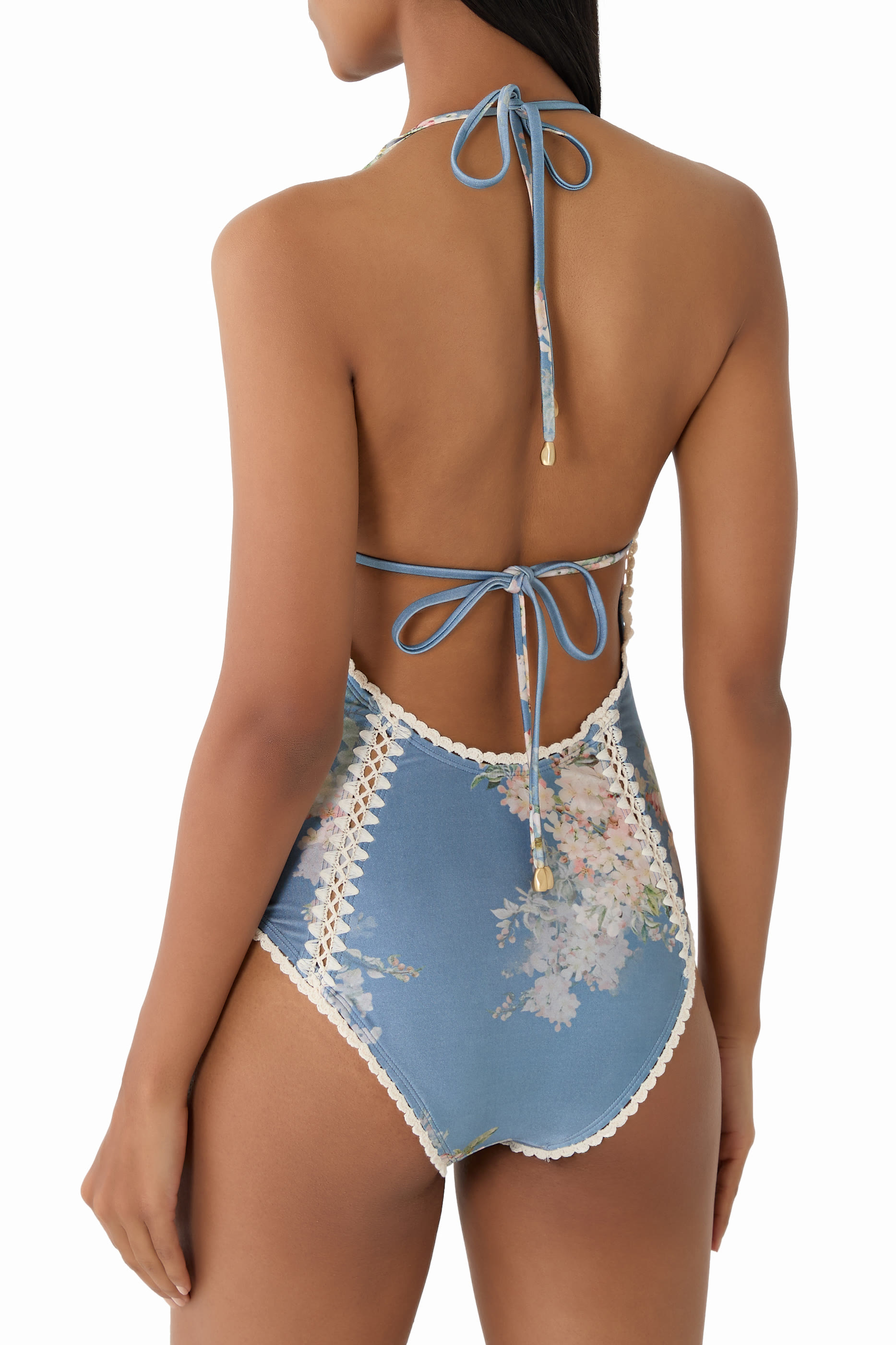Cascadian Keyhole Crochet One-Piece Swimsuit