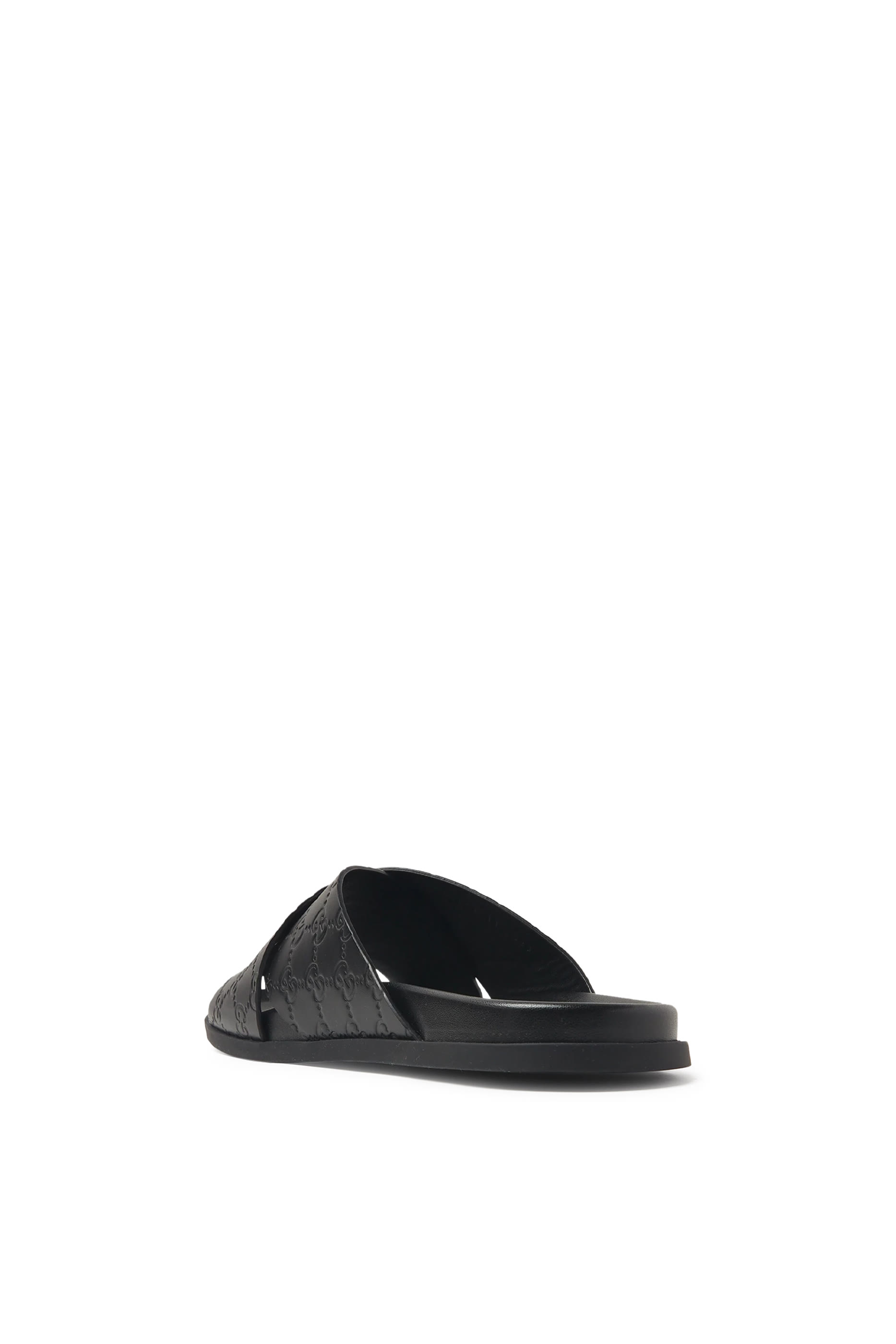 Criss-Cross Leather Slides