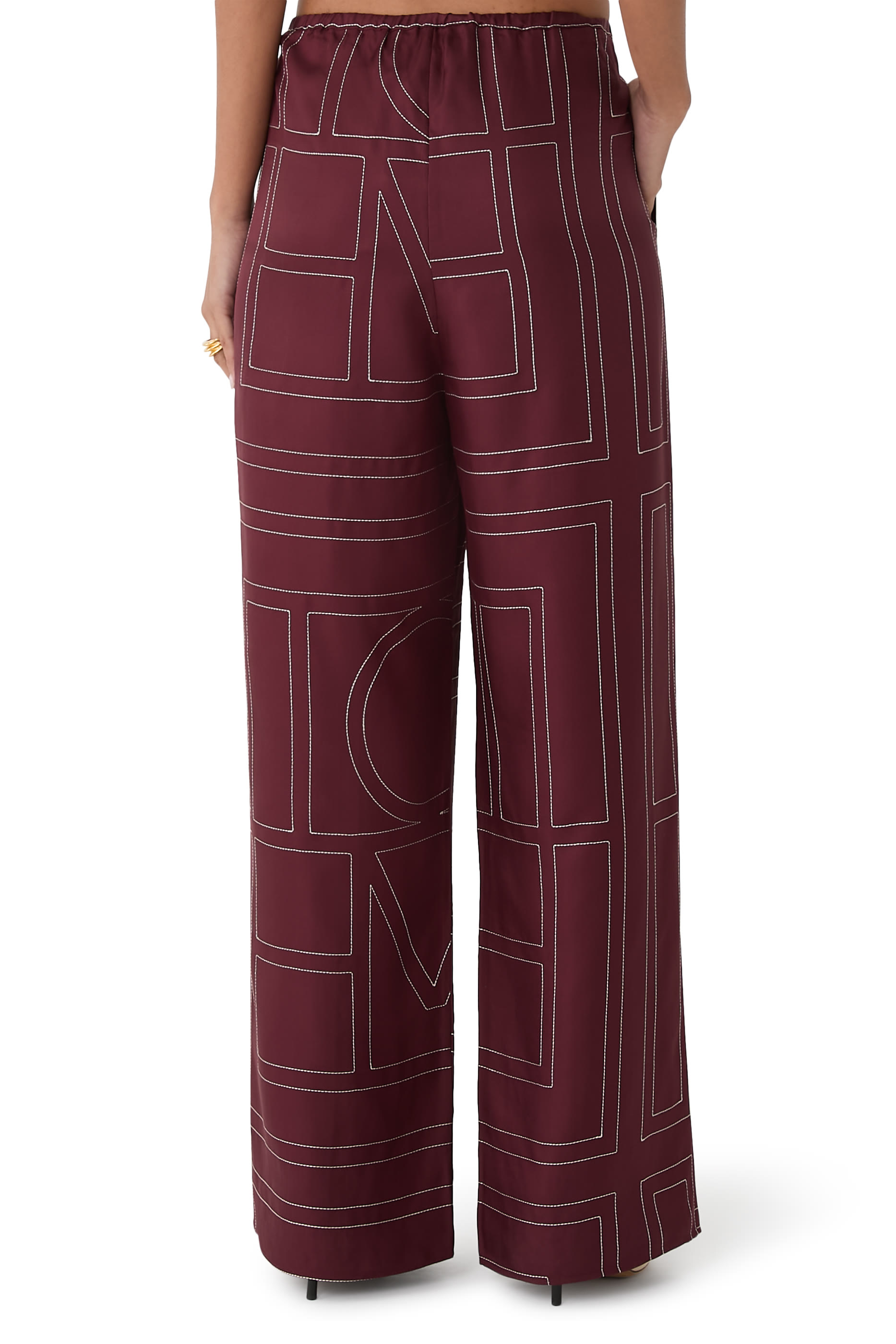   Monogram Silk PJ Bottoms
