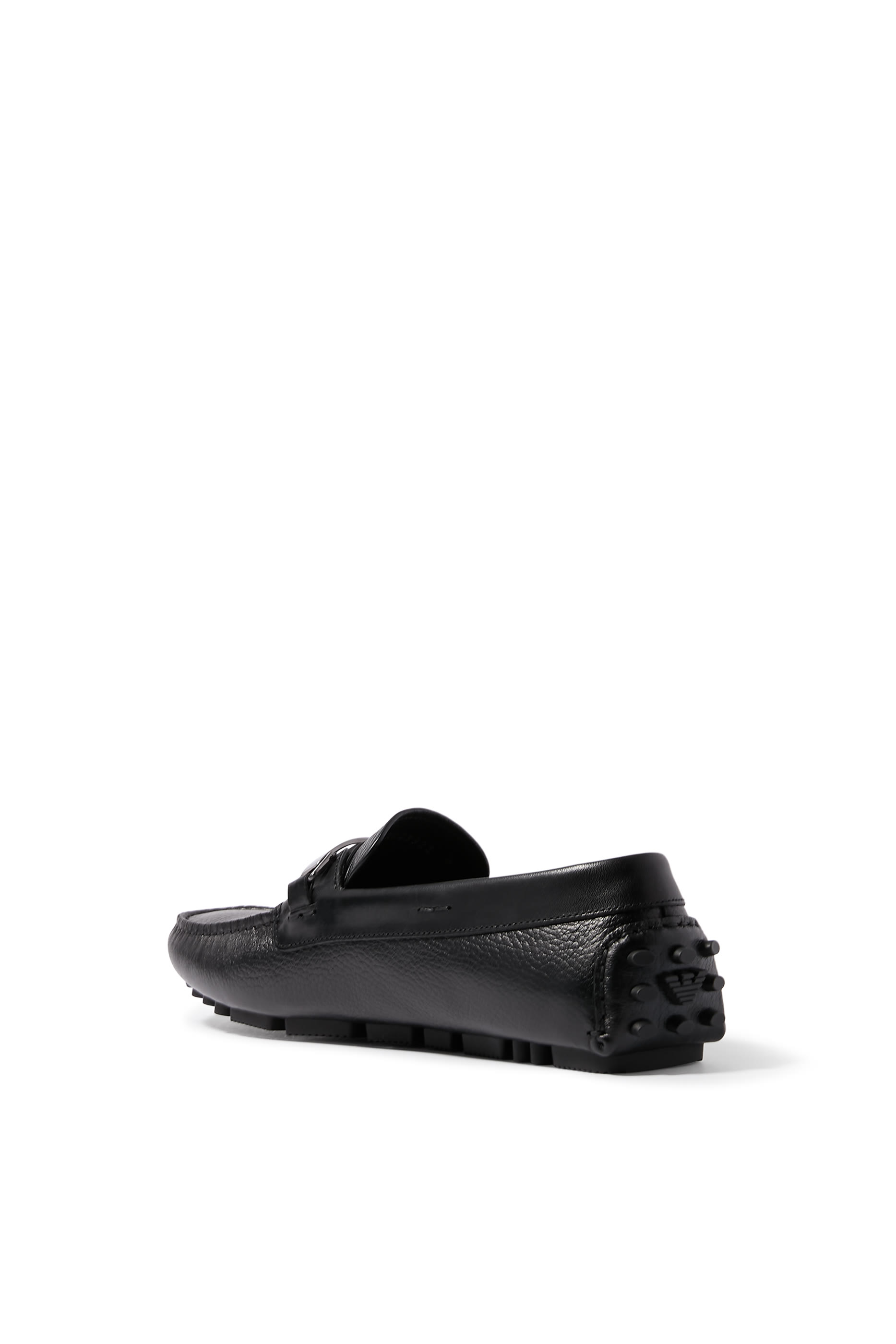Logo Plaque Leather Loafers