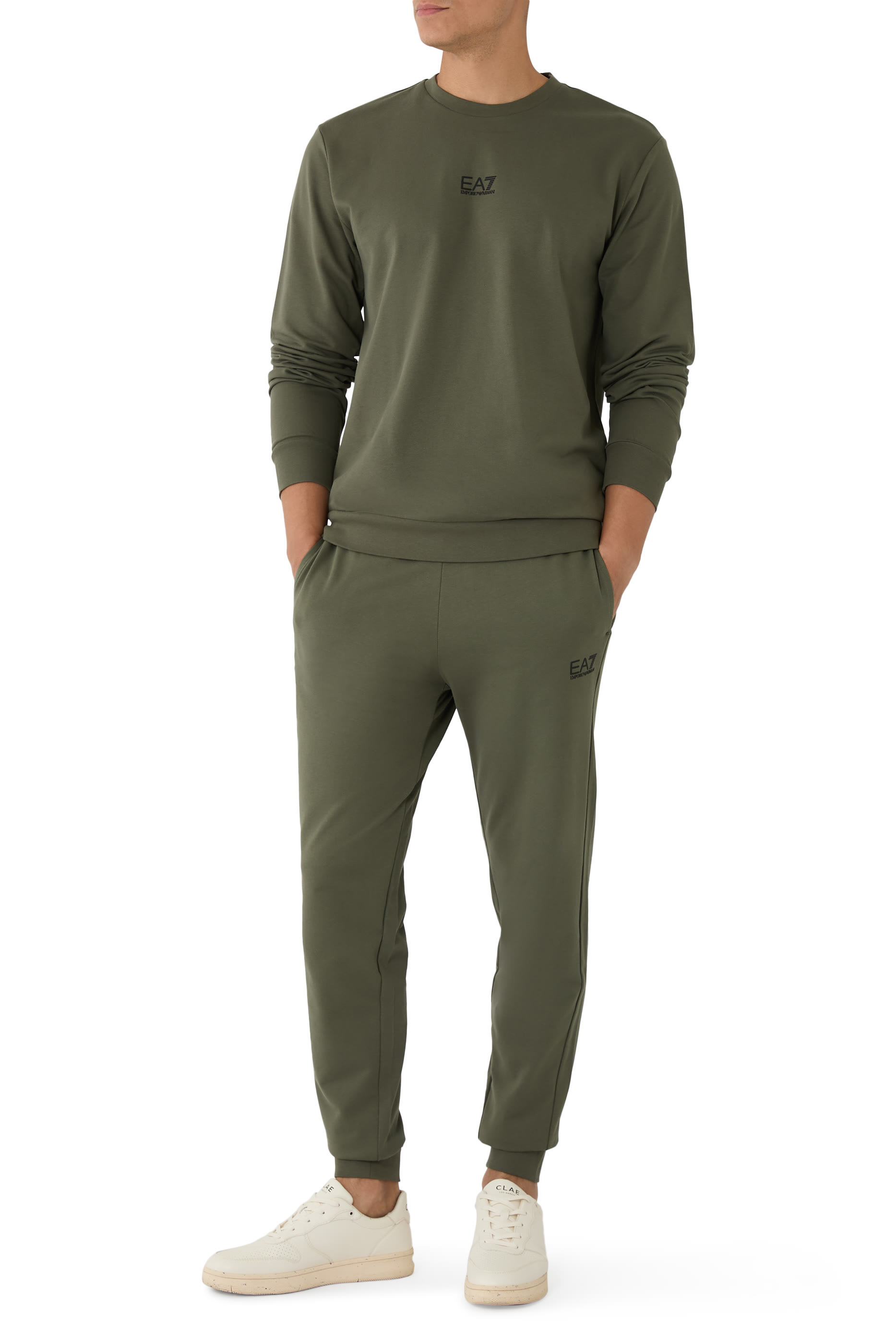 EA7 Logo Cotton Sweatpants