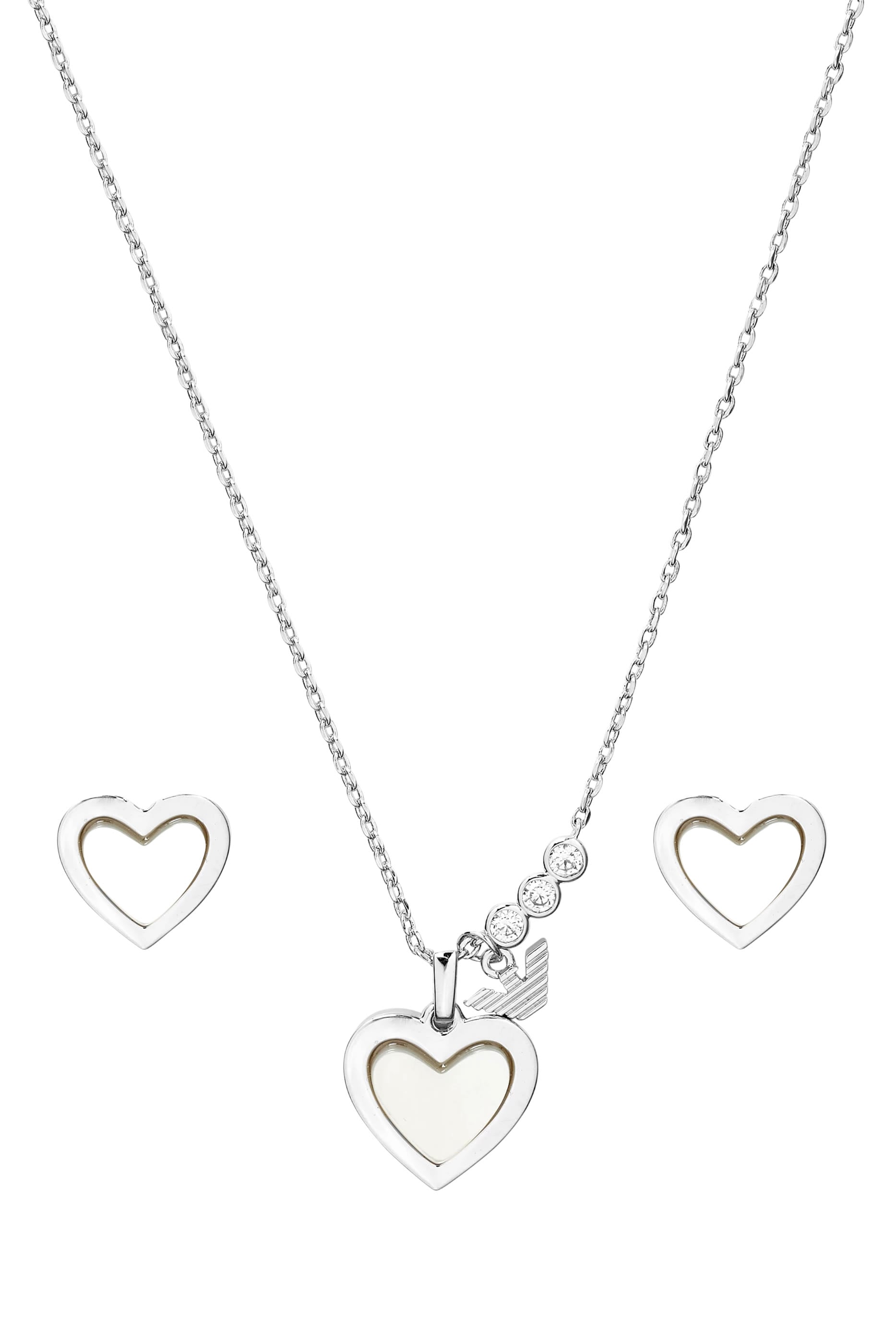 Silver-Tone Brass Pendant Set