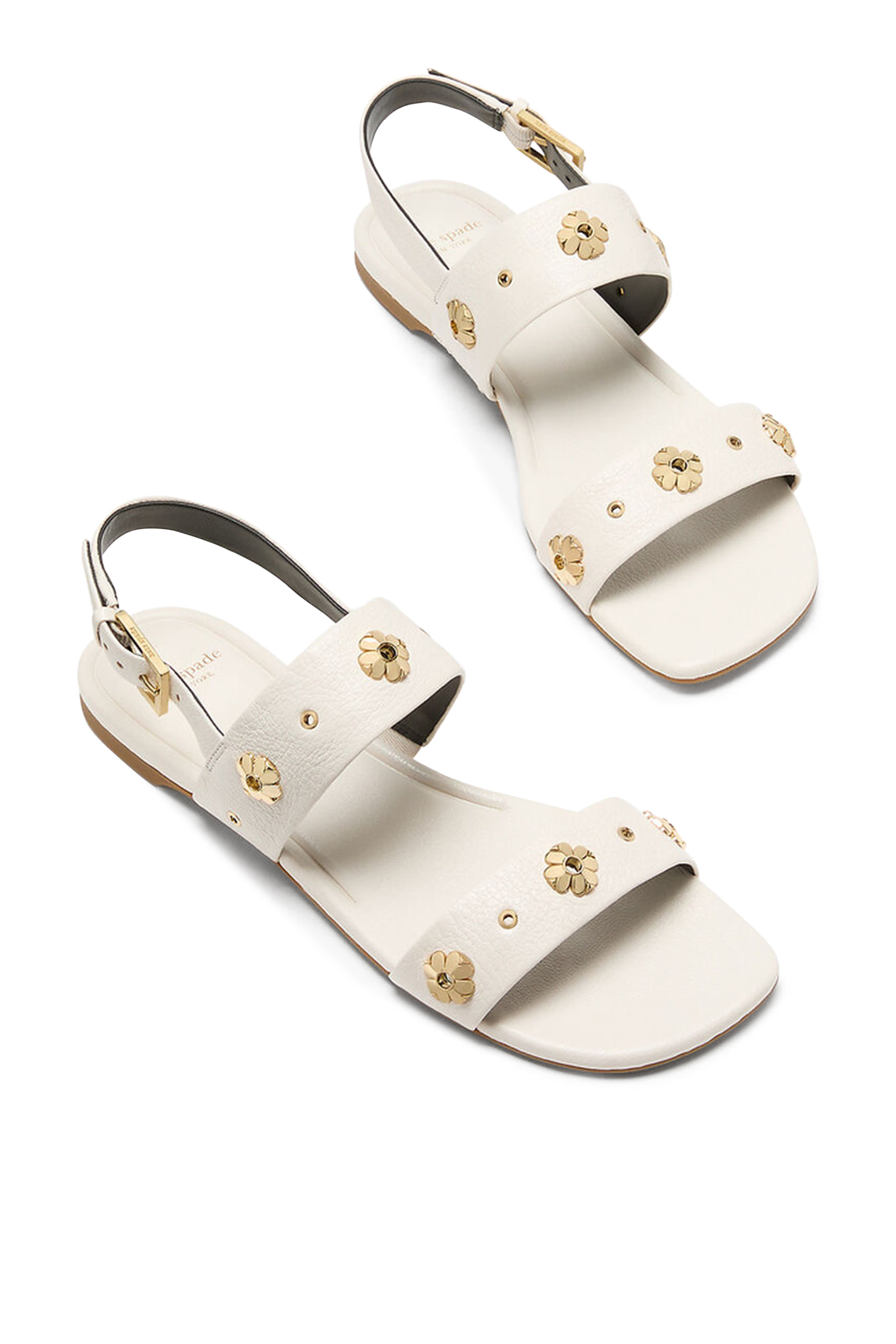 Spade Flower Stud Flat Sandals 