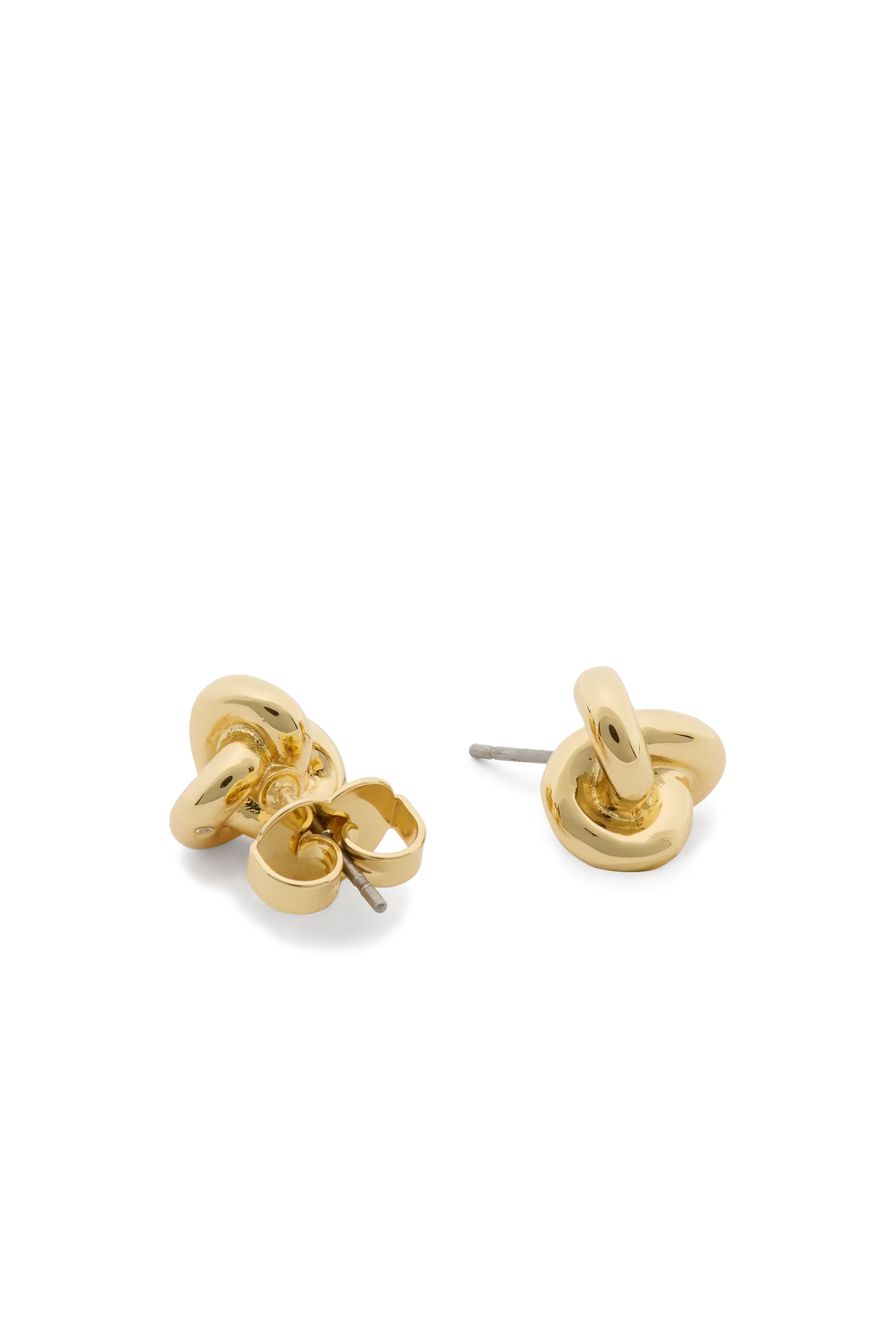 Double Knot Studs, Plated Metal & Cubic Zirconia, Titanium Posts
