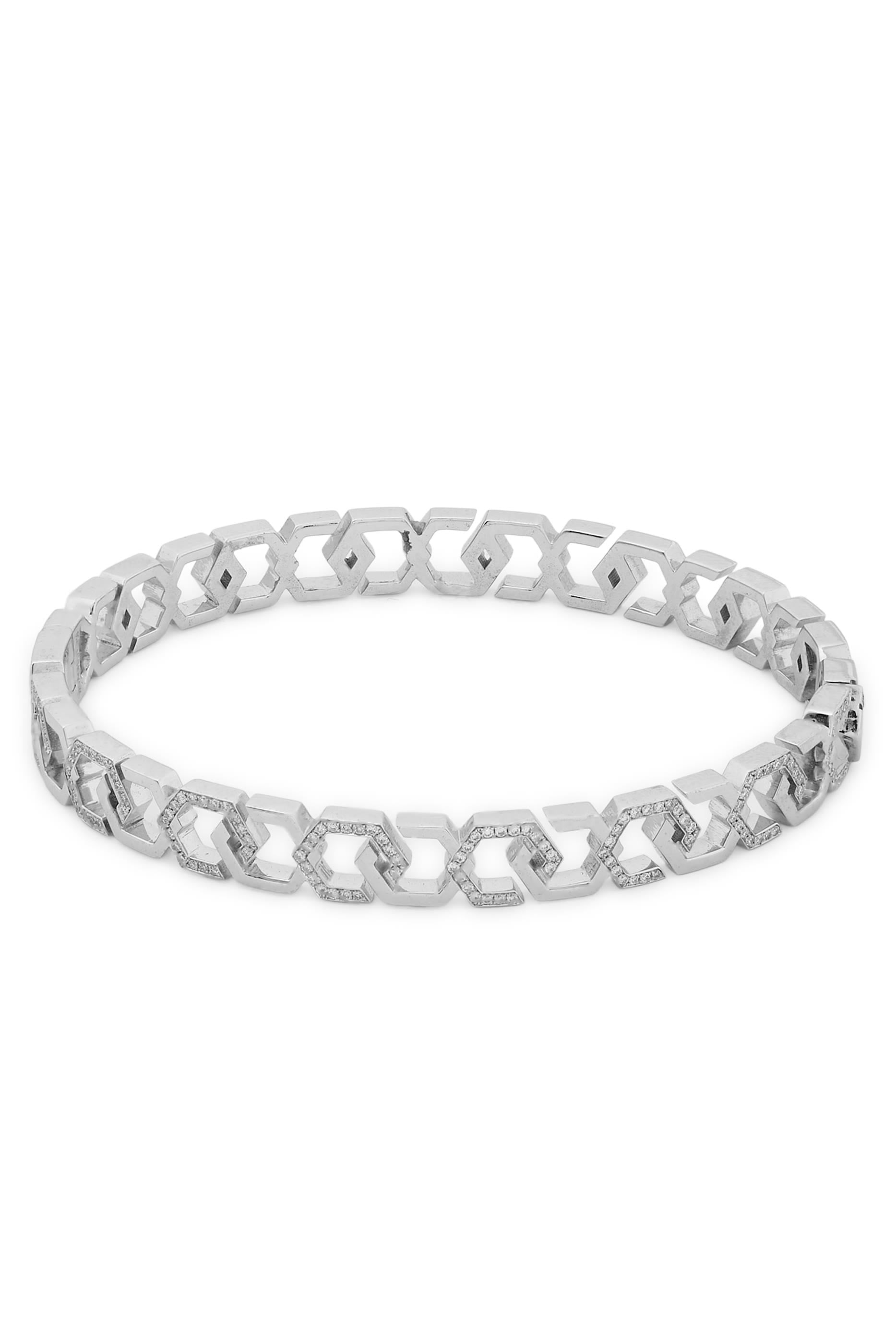 سوار إنفينيتي مرصع بالماس، ذهب أبيض عيار 18