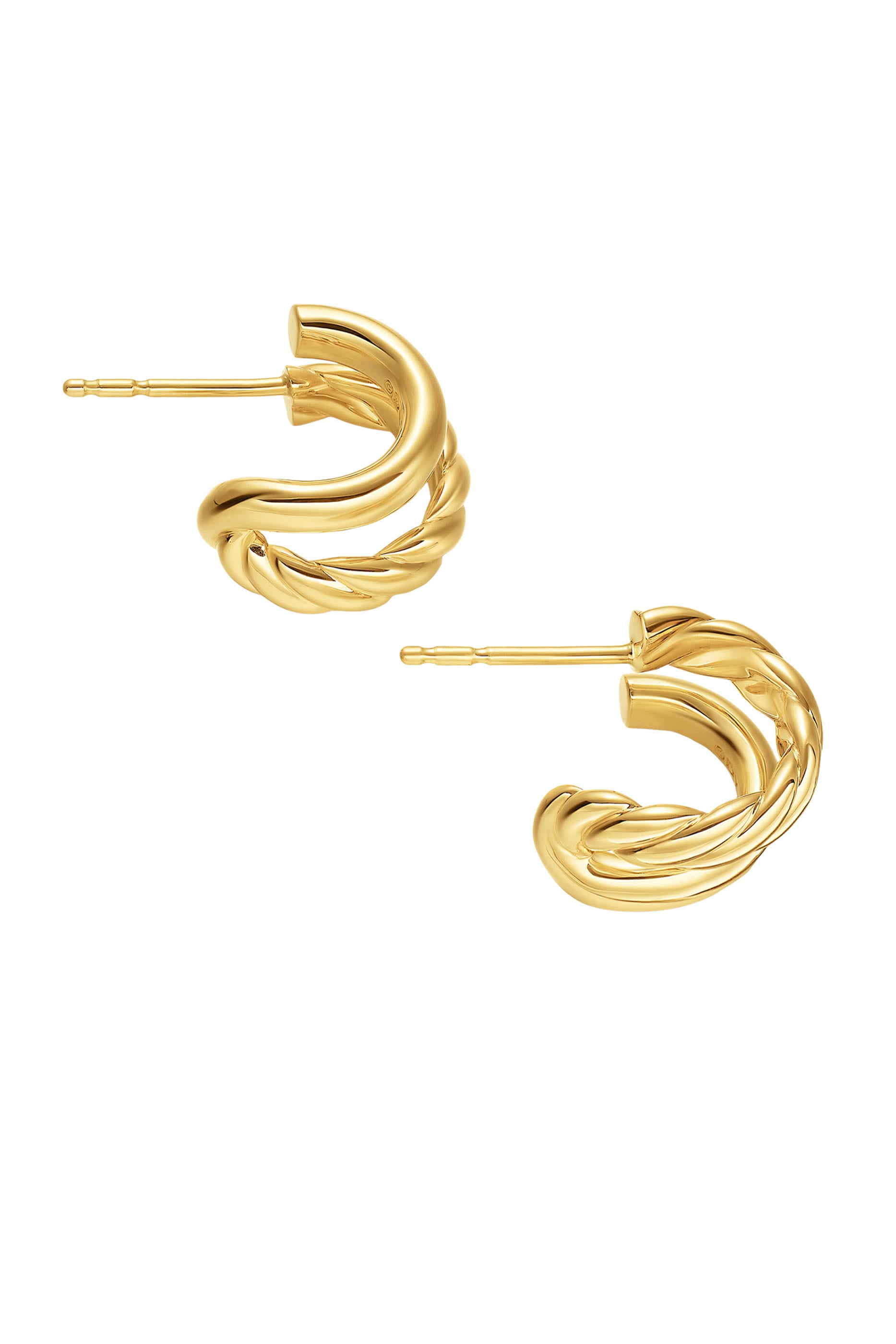 DY Mercer® Double Hoop Huggie Earrings, 18K Yellow Gold