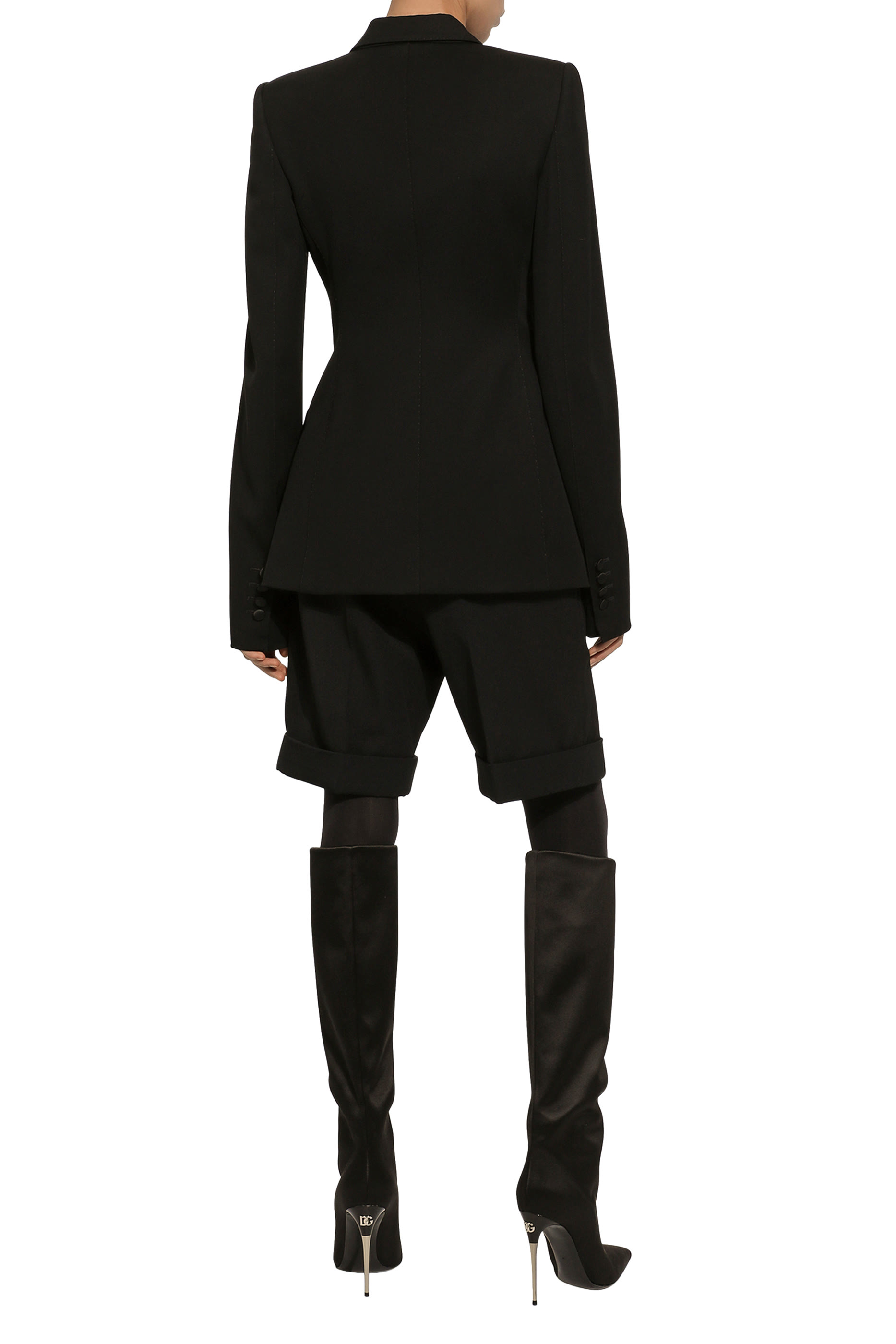 Double-Breasted Woolen Jacket with Side Vents