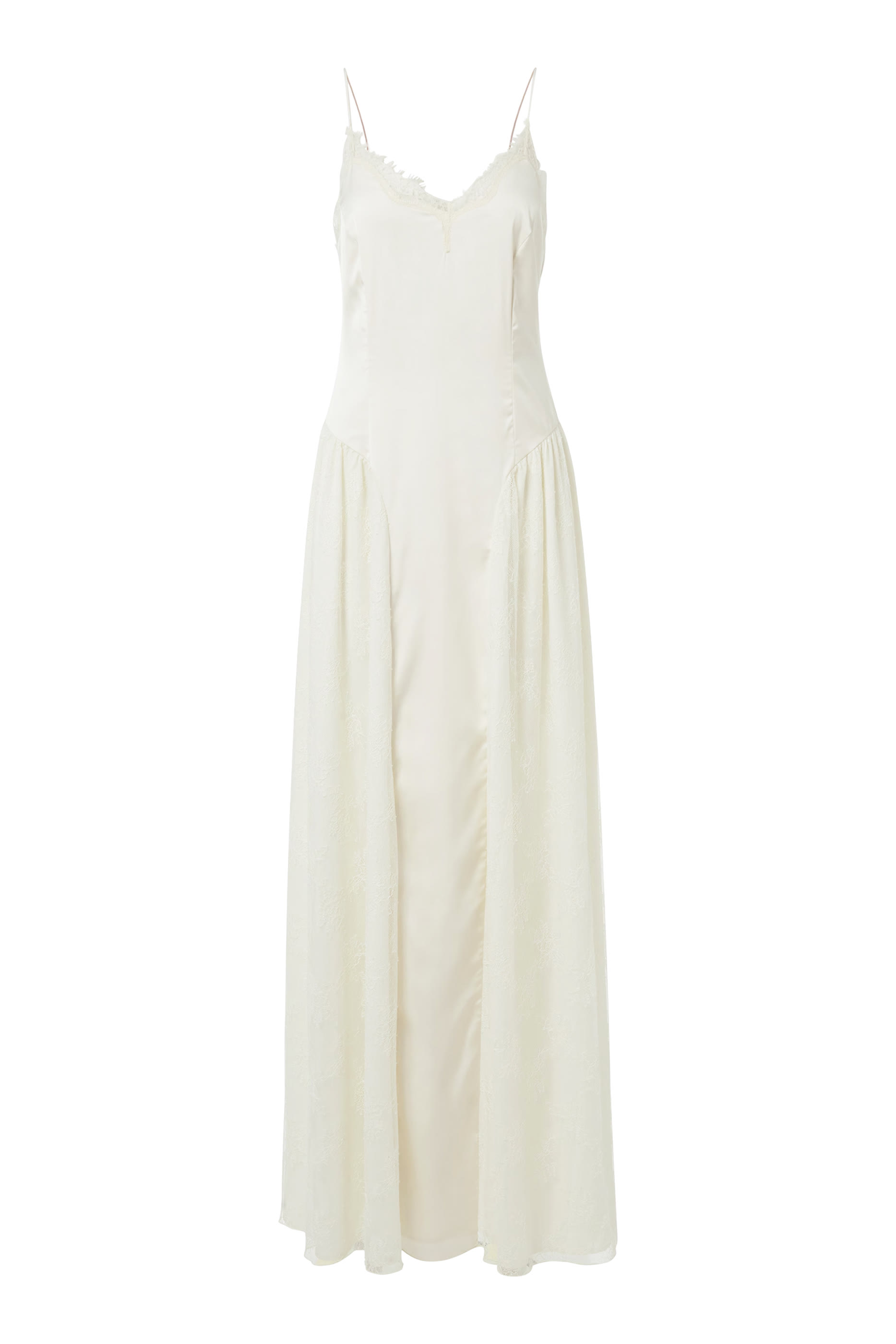 Satin Lace Maxi Dress