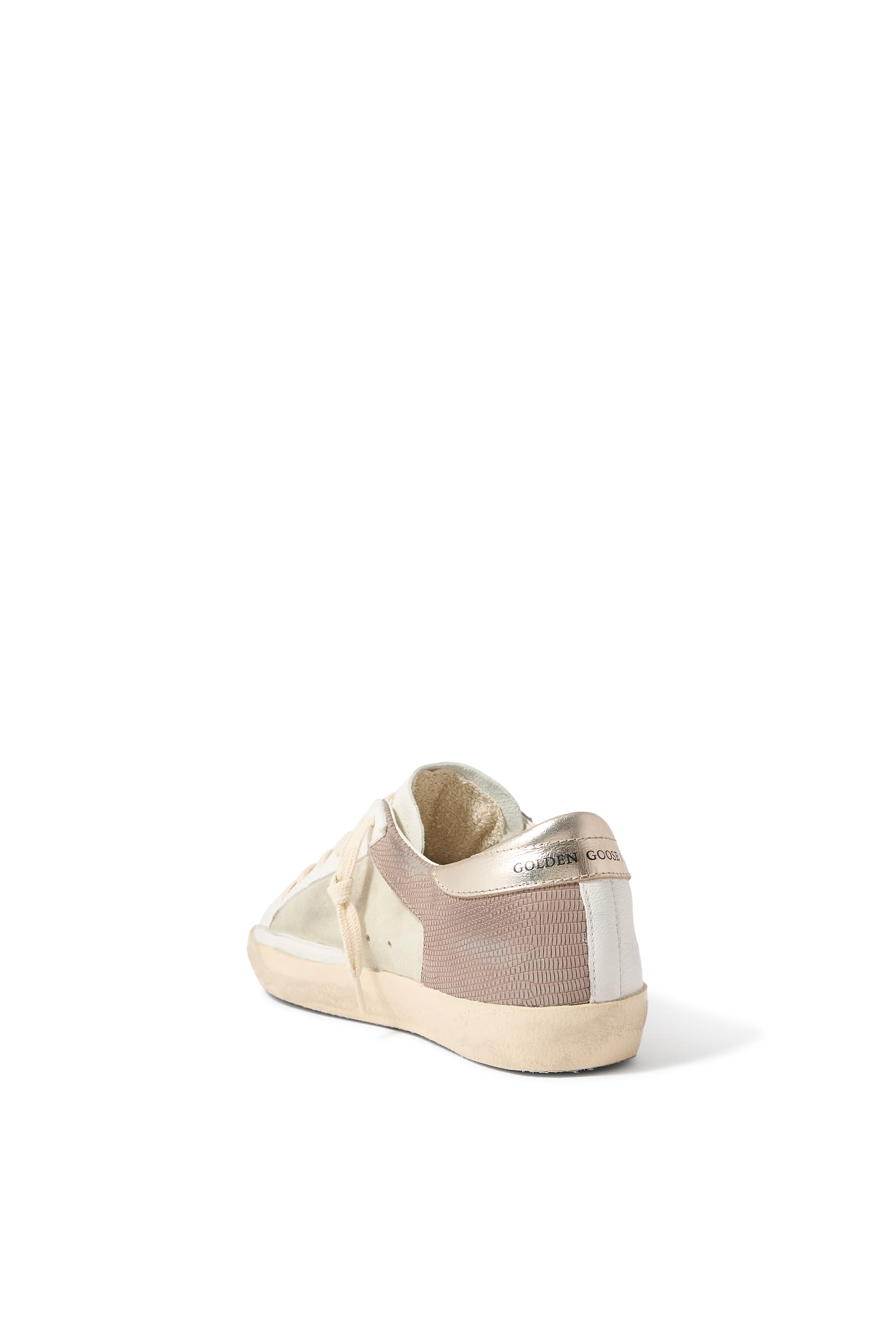 Super-Star Sneakers with Lizard Print Star and Metallic Heel Tab