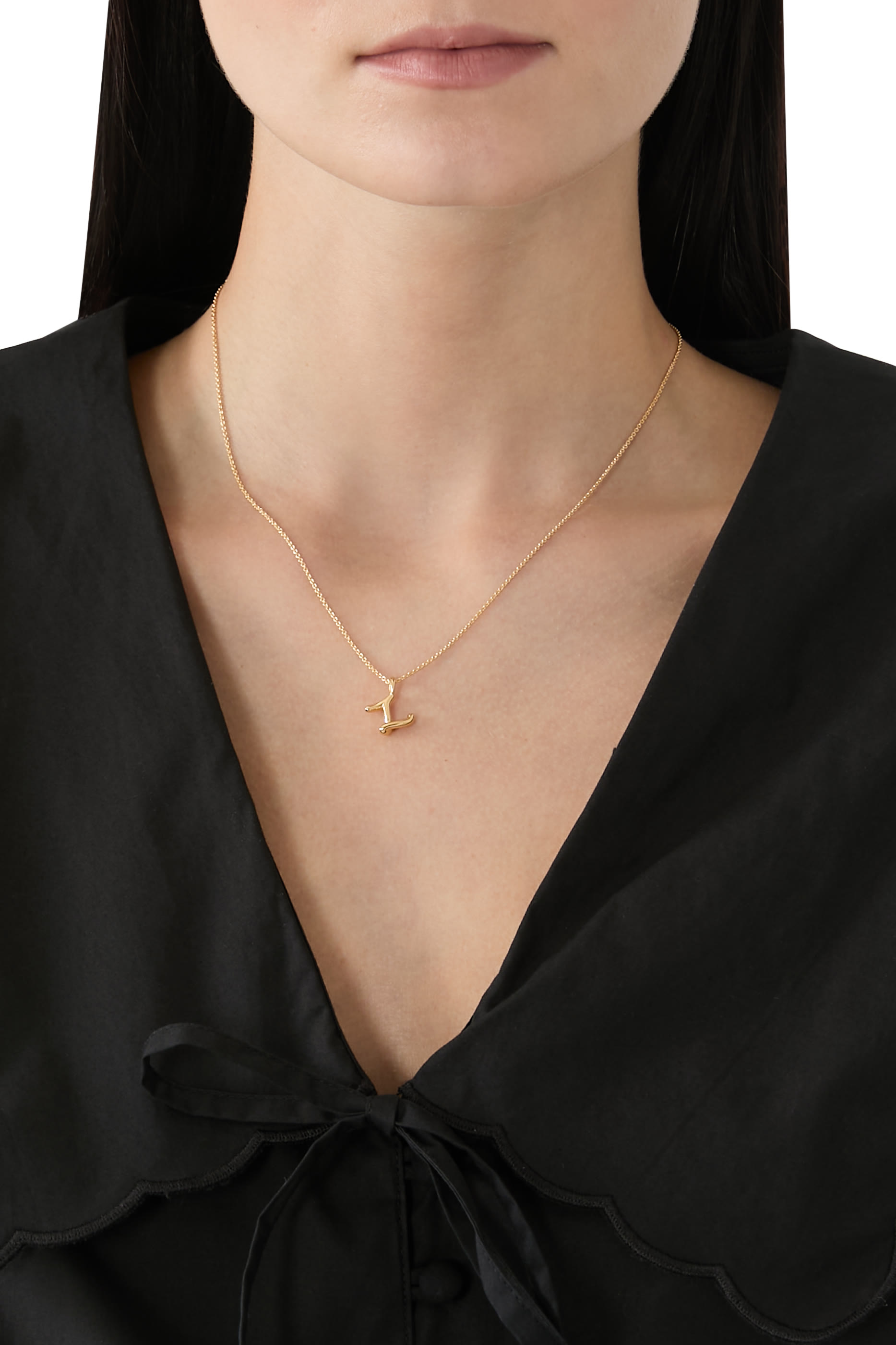 Curly Molten Mini Initial Necklace - Z, 18ct Recycled Gold Vermeil on Recycled Sterling Silver