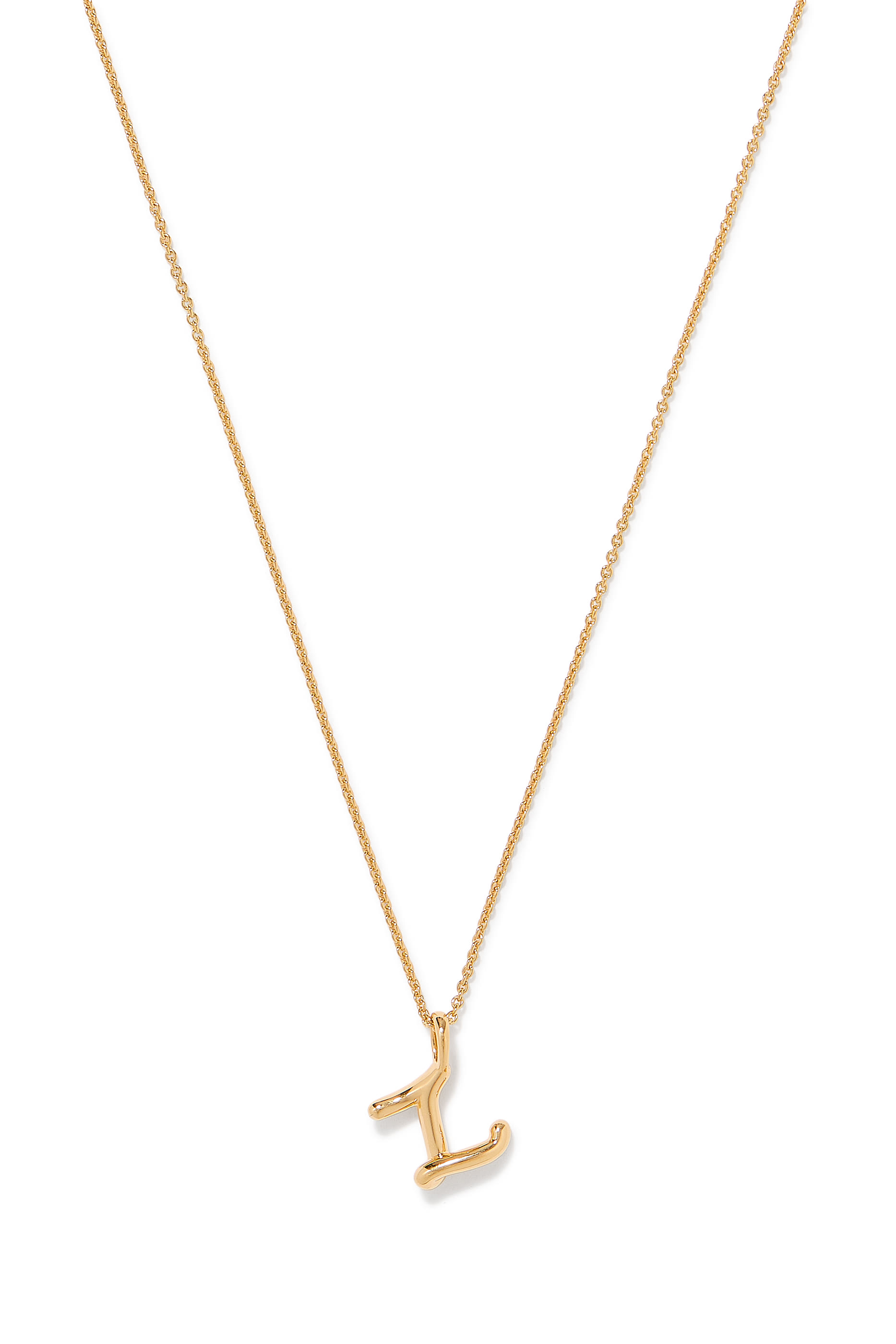 Curly Molten Mini Initial Necklace - Z, 18ct Recycled Gold Vermeil on Recycled Sterling Silver
