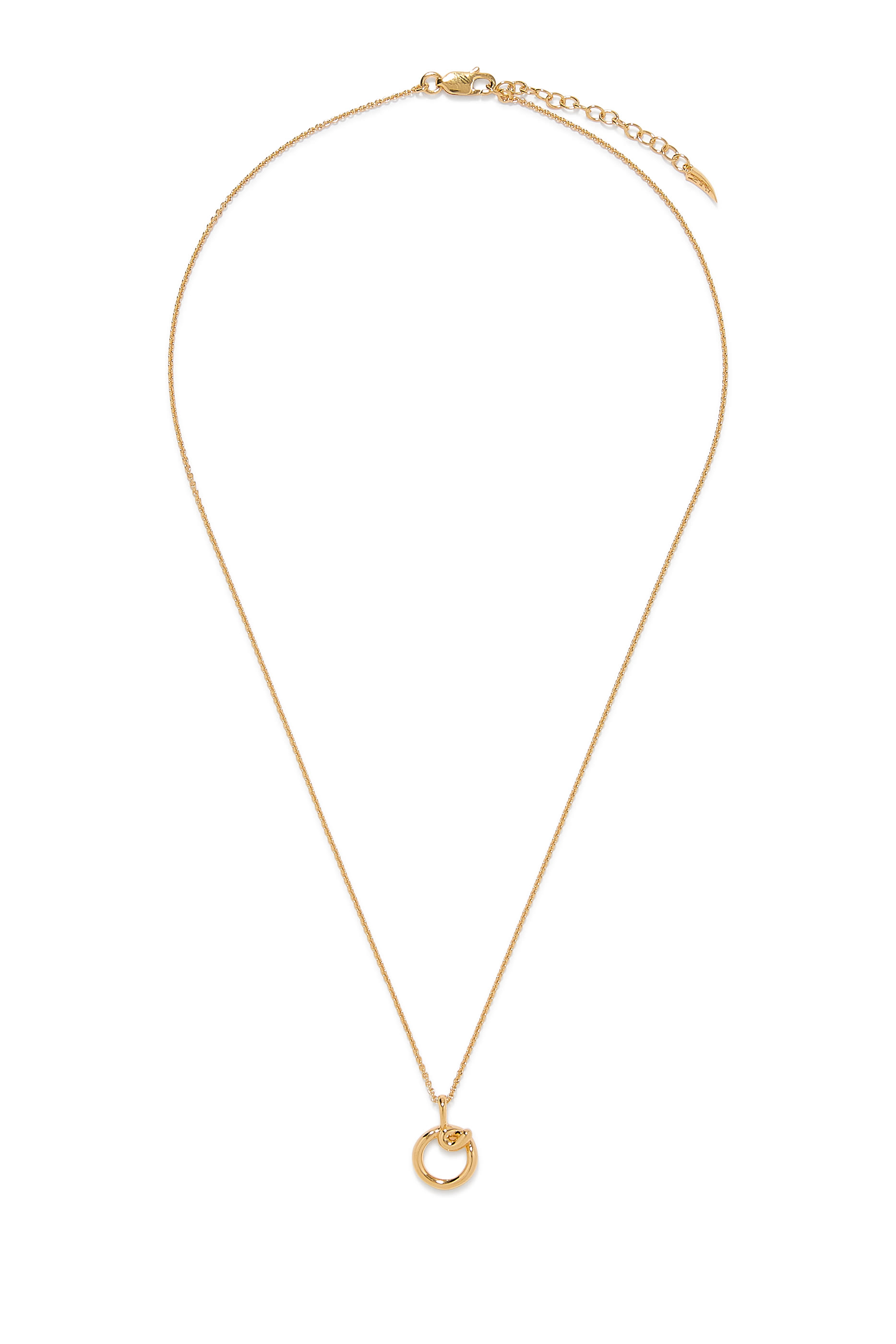 Curly Molten Mini Initial Necklace - O, 18ct Recycled Gold Vermeil on Recycled Sterling Silver
