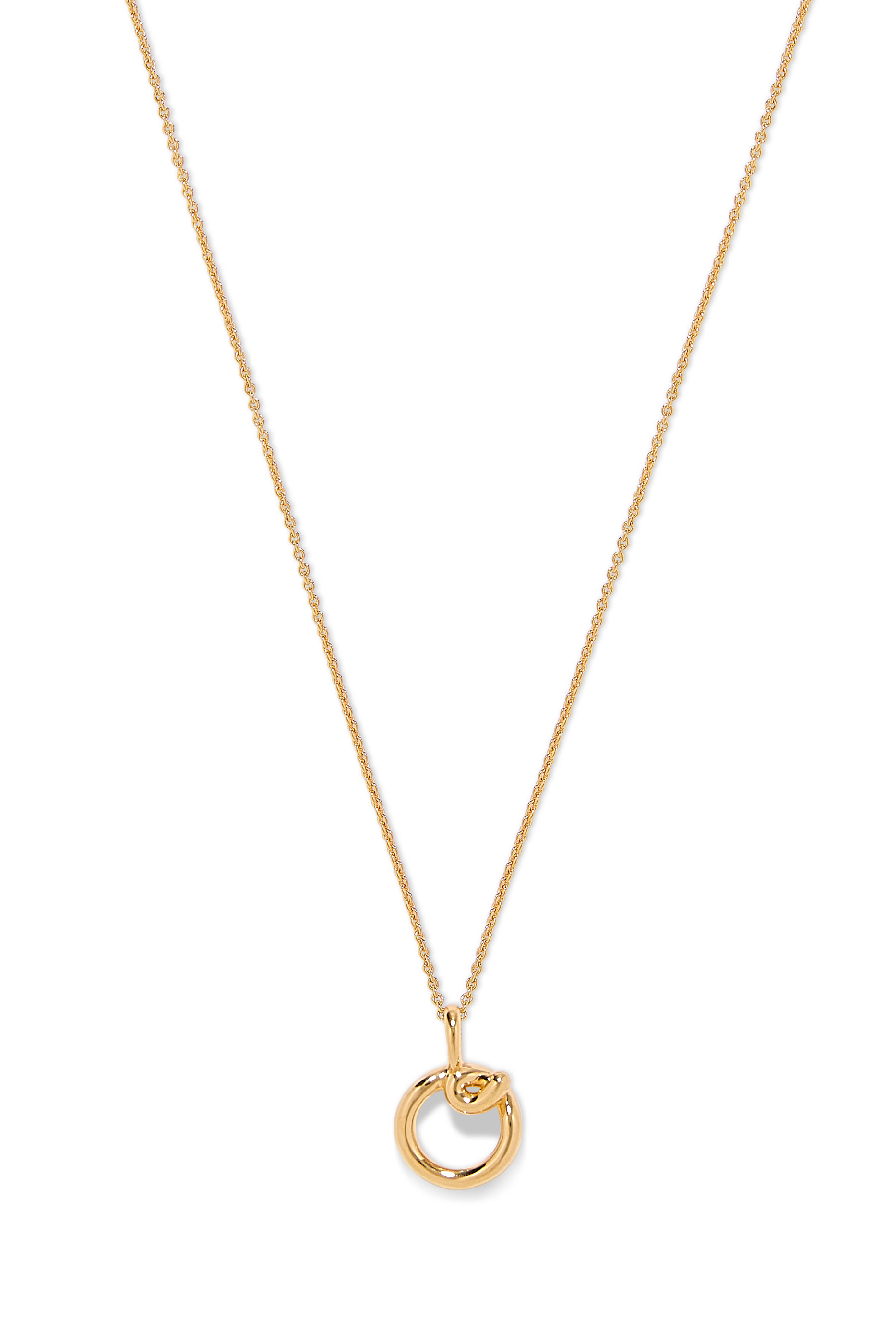 Curly Molten Mini Initial Necklace - O, 18ct Recycled Gold Vermeil on Recycled Sterling Silver