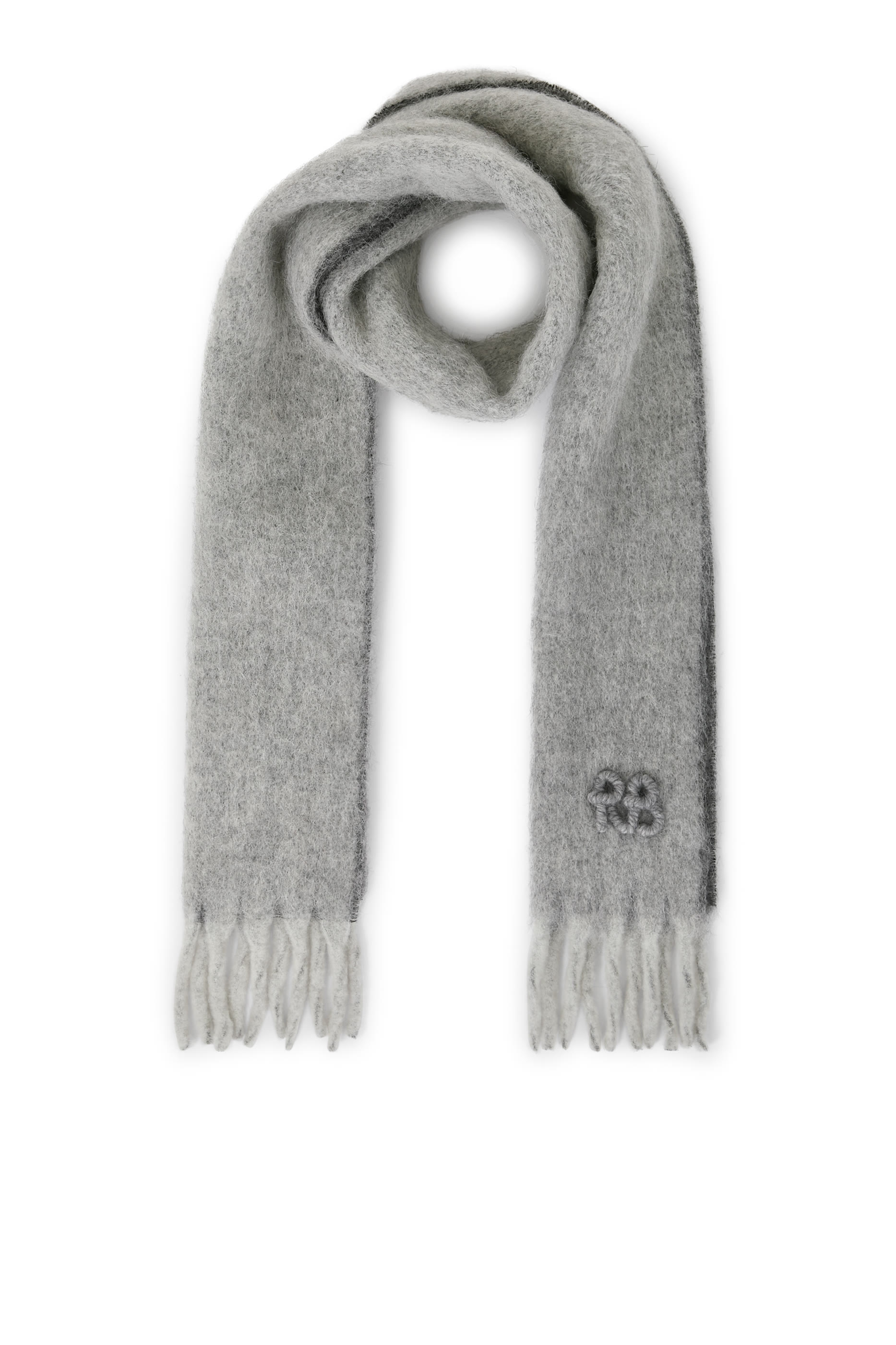 Fringed Alpaca-Blend Scarf Mid