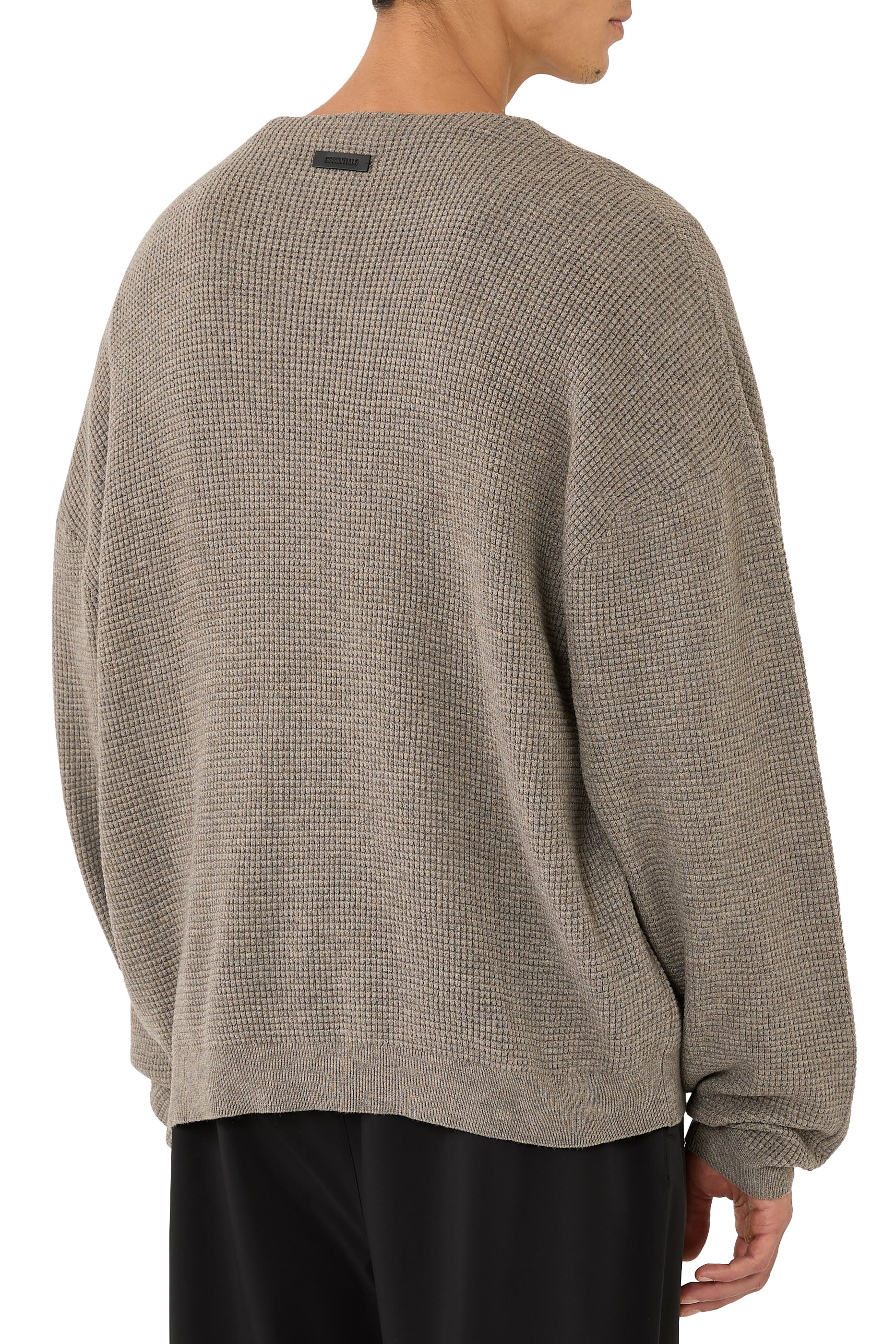 Waffle Long Sleeve Crewneck Sweater
