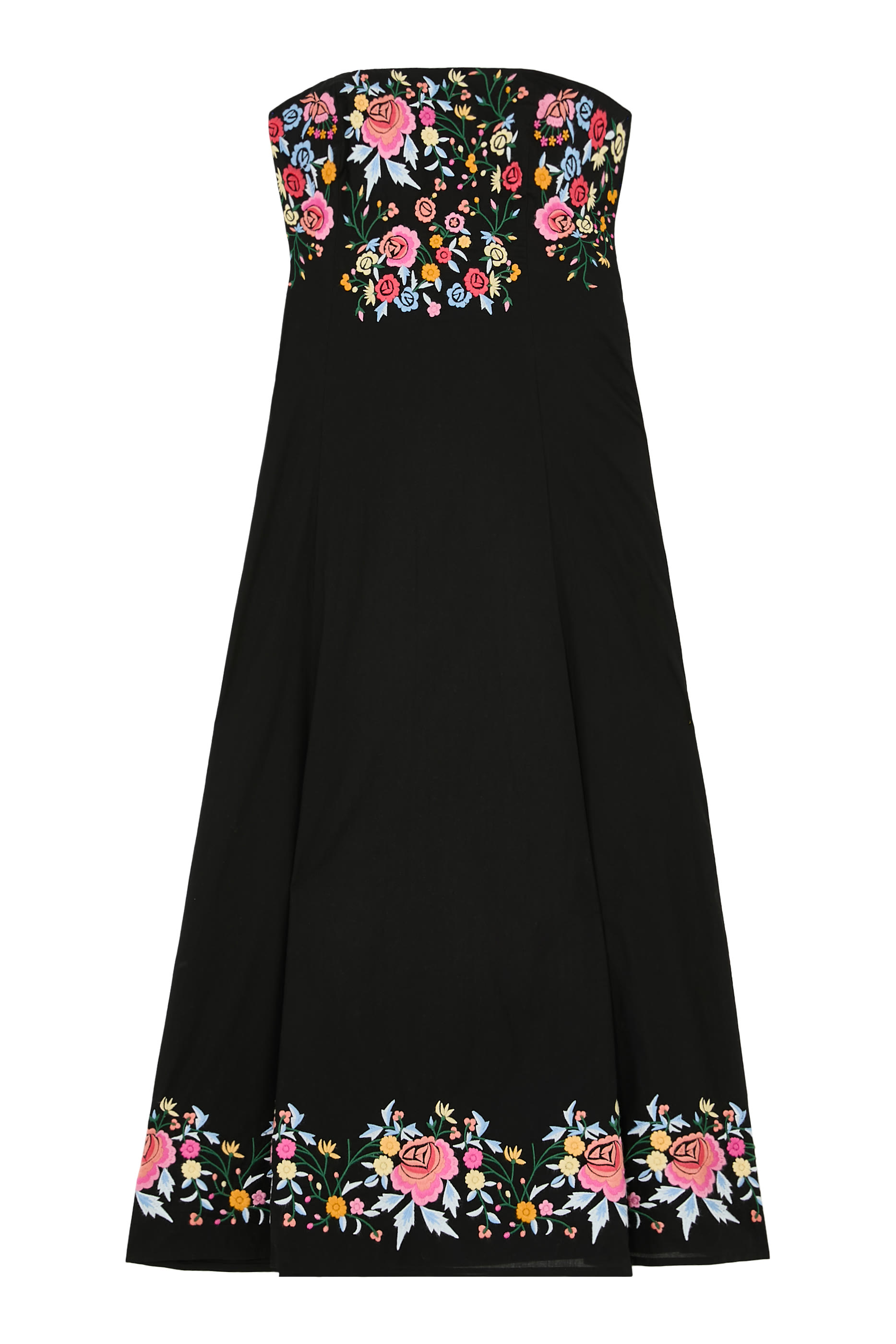 Floral Embroidered Bandeau Alpha Midi Dress