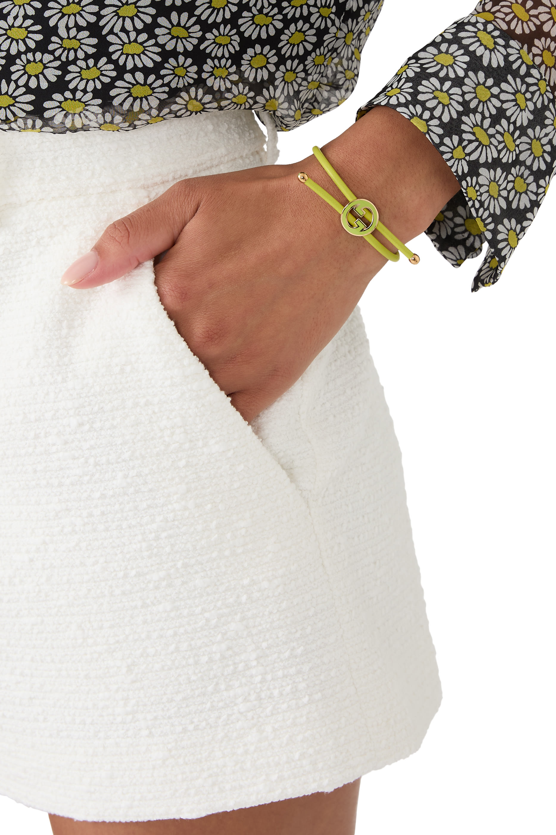 Enamel Round Interlocking G Bracelet