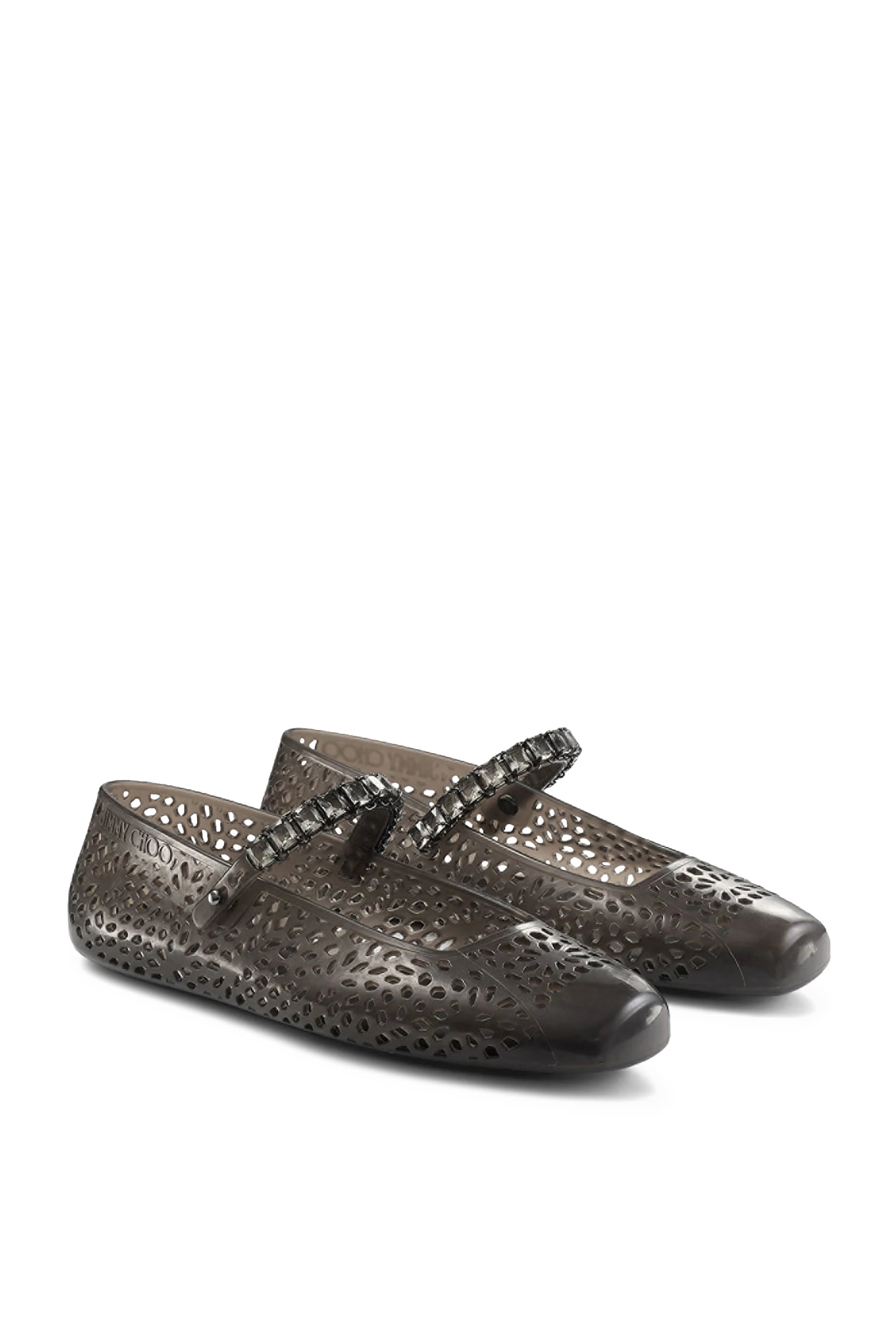 Jelly Ballerina Flats with Crystal Embellishment